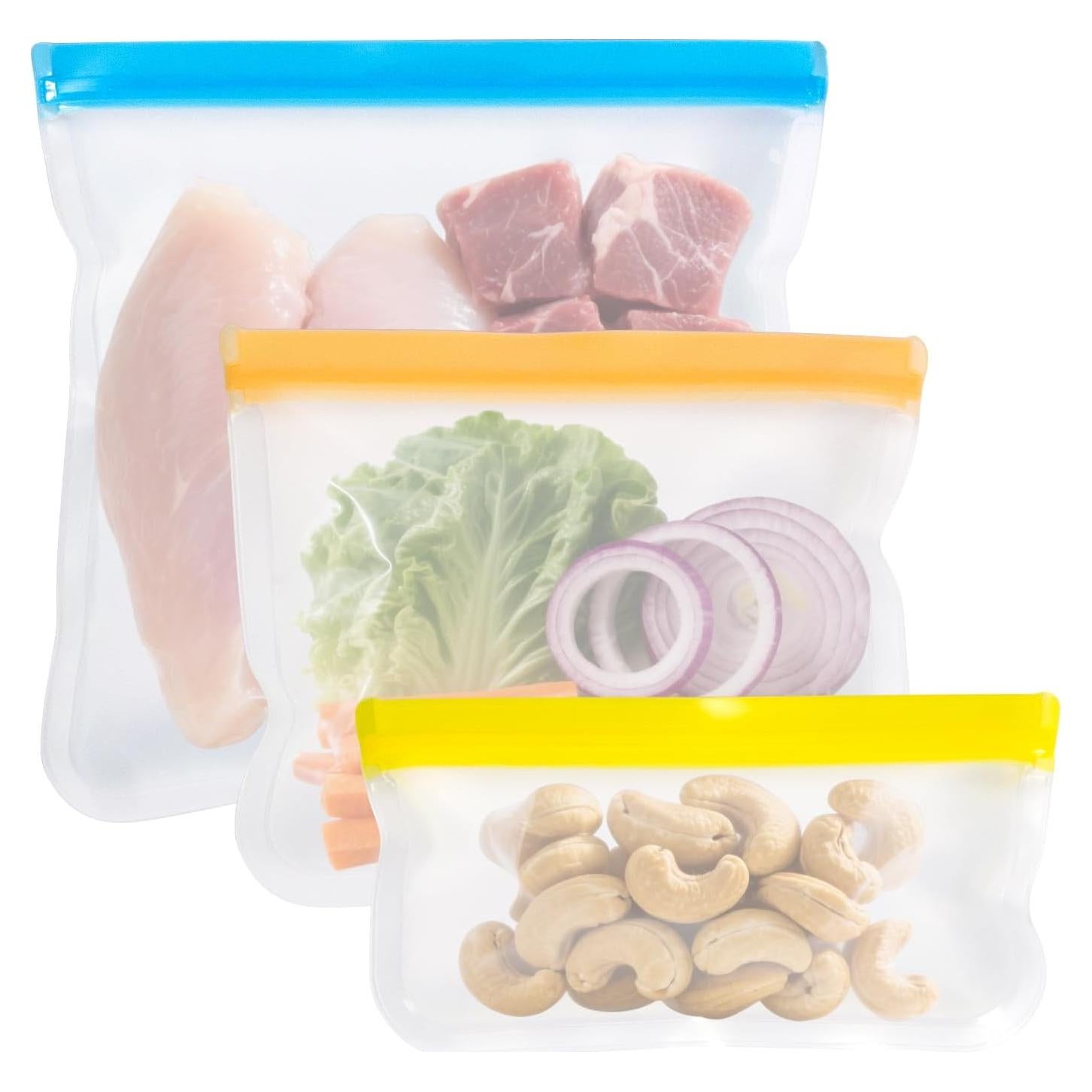 Bolsas de Silicona Reutilizables KKUADCEHI 3.78L a Prueba de Fugas