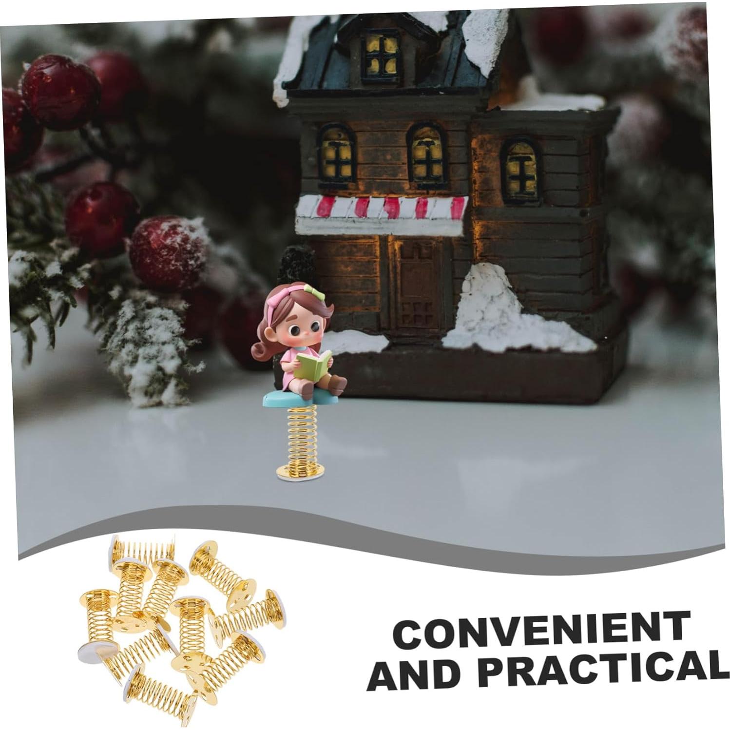 LIFKOME 10pcs Muñecas de Primavera DIY con Base de Resorte Dorada