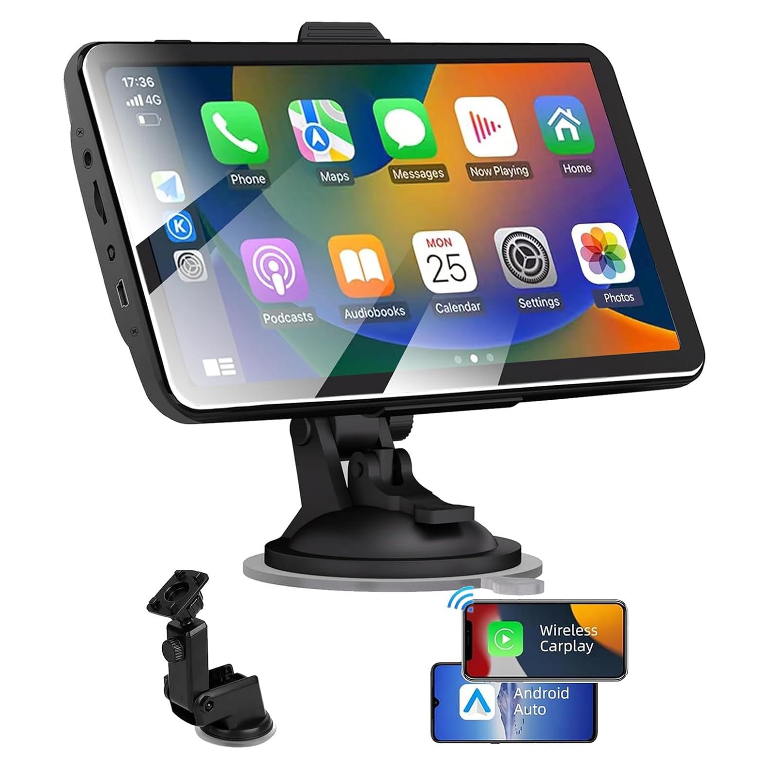 Pantalla Portátil 7" MRSXWPY Carplay Inalámbrica GPS Bluetooth