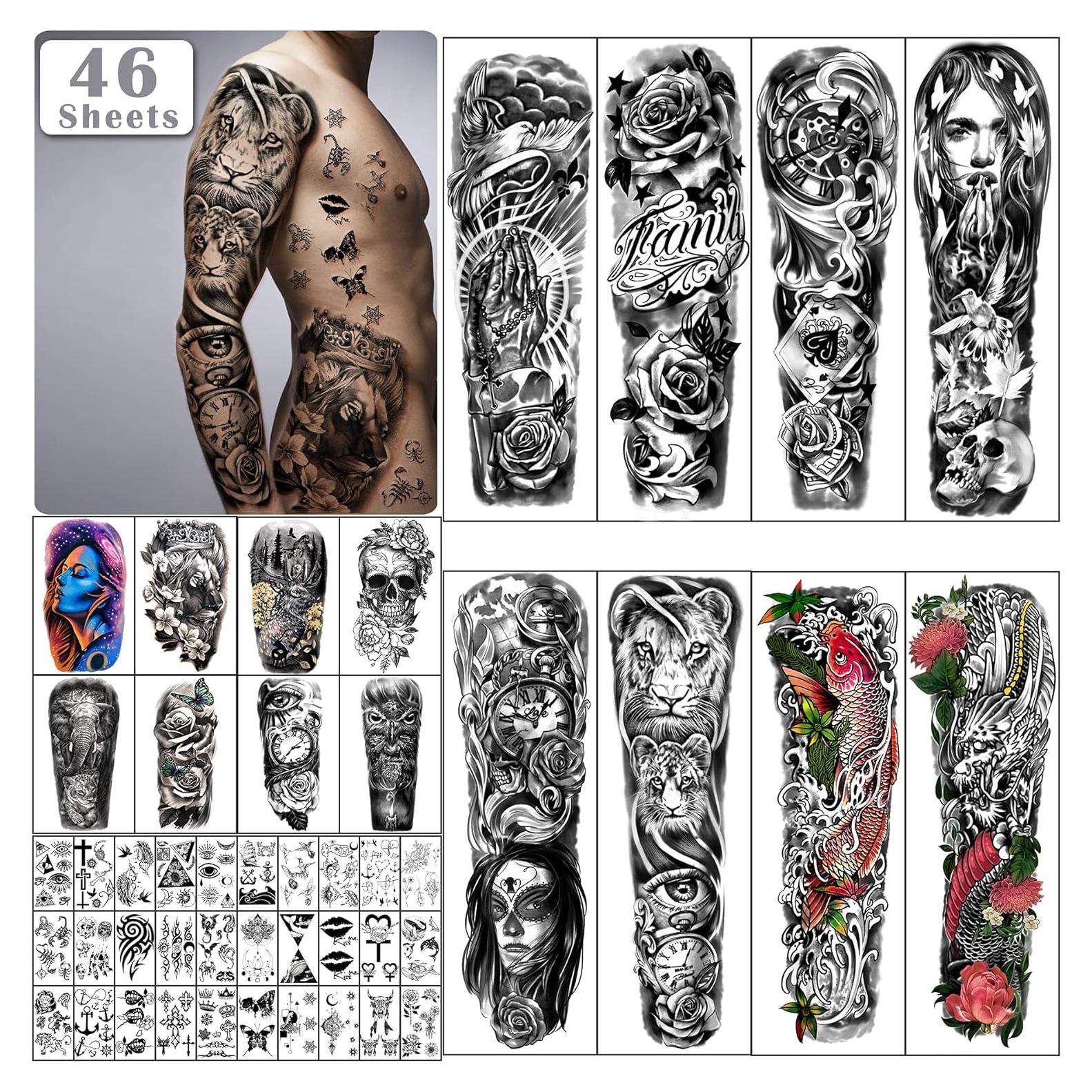 Tatuajes Temporales Impermeables Yazhiji - 46 Hojas Duraderas