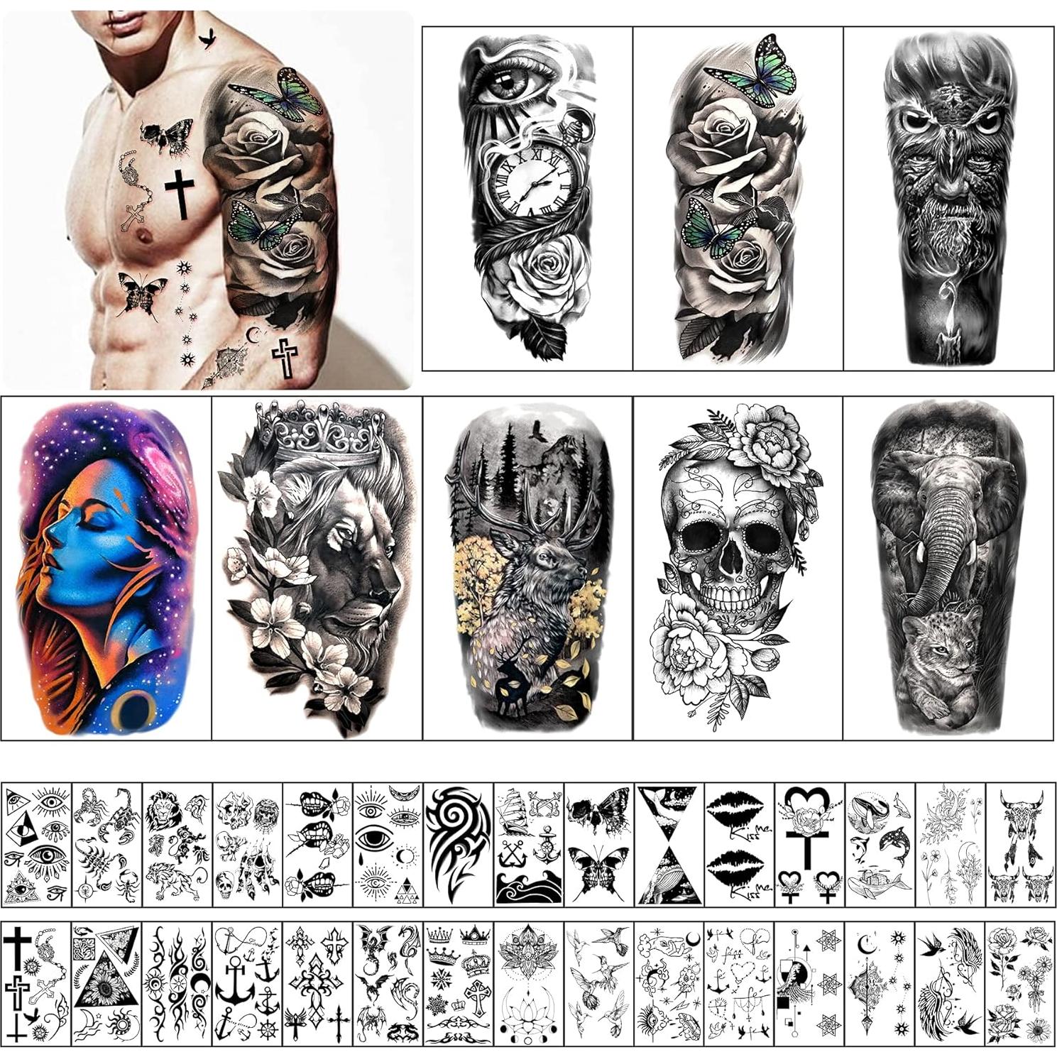 Tatuajes Temporales Impermeables Yazhiji - 46 Hojas Duraderas