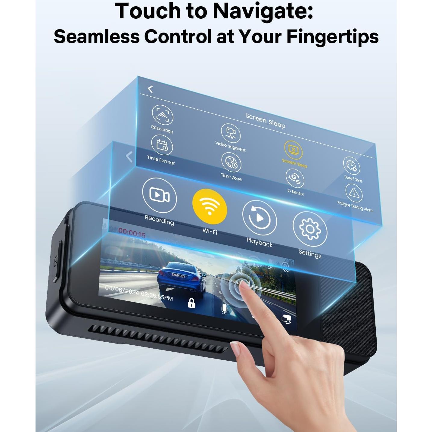 Cámara Dash GKU D700 Delantera y Trasera 4K+1080P GPS