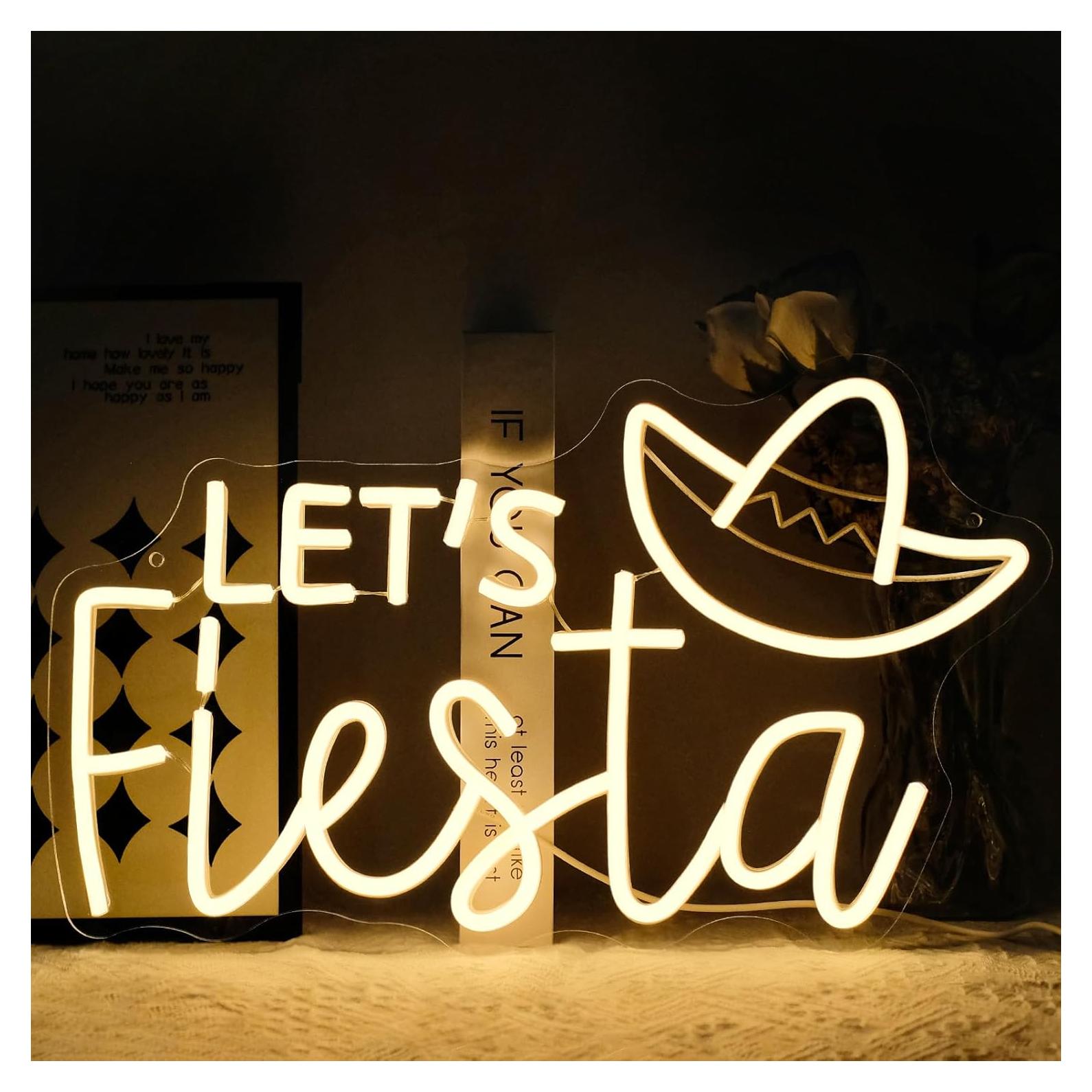 Letrero Neón LED Levantemos Fiesta Virlusy Dimmable 43.4x25.2cm