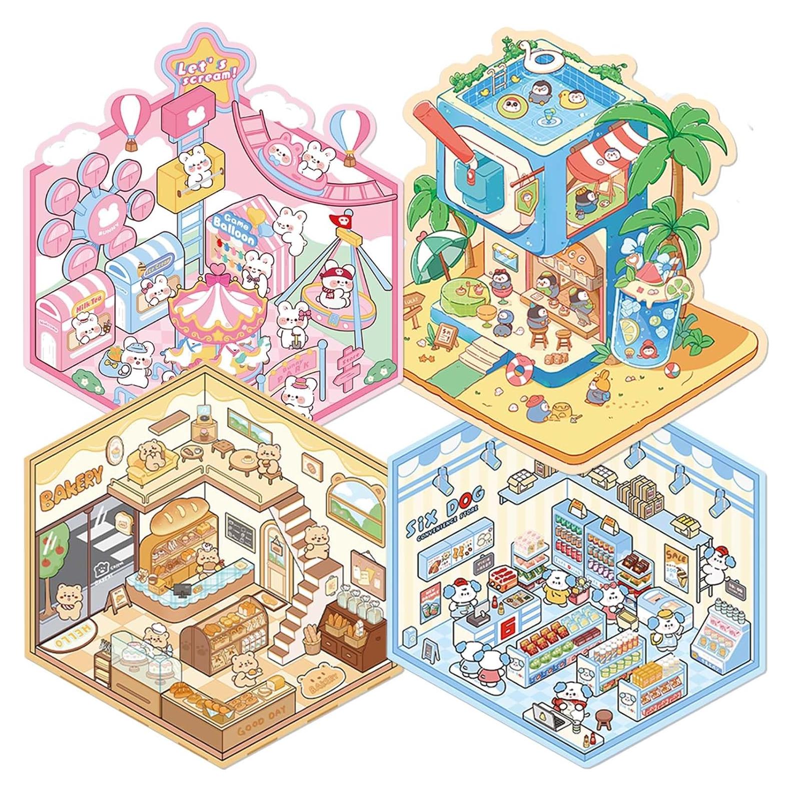 Pegatinas 3D iGetooy - 4 Juegos para Decorar y DIY