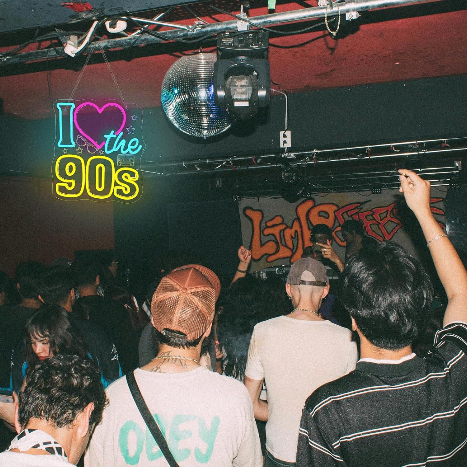 Letrero Neón LED Looklight Me Encanta los 90s 29x32cm