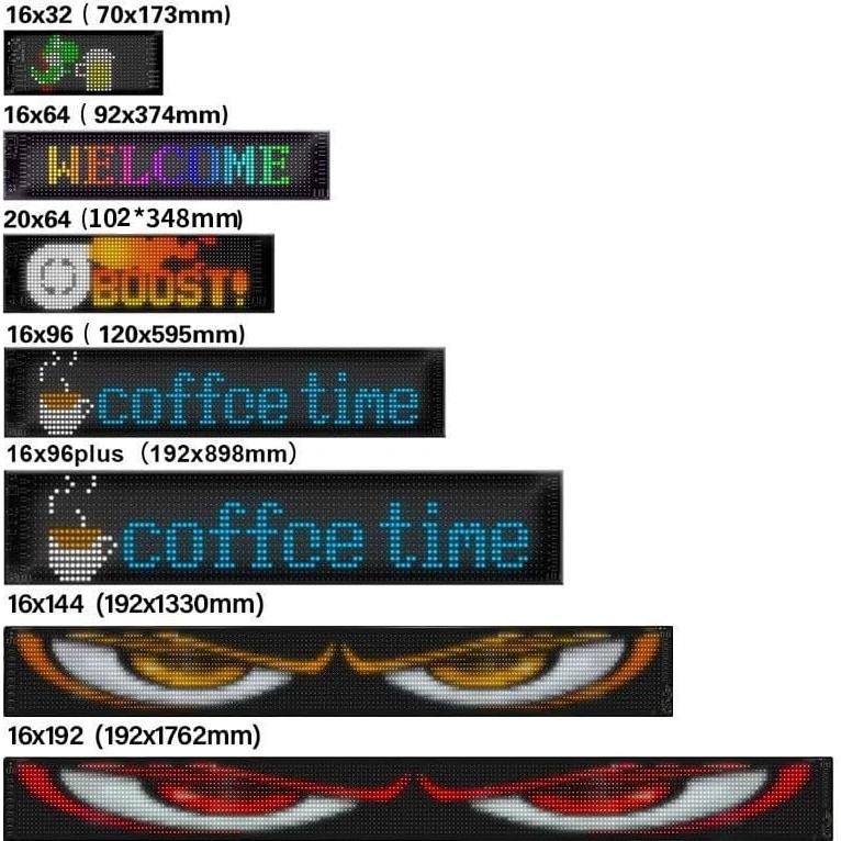 Ojos LED Programables Digvifext para Autos - Pantalla Flexible 17.2x7.1cm