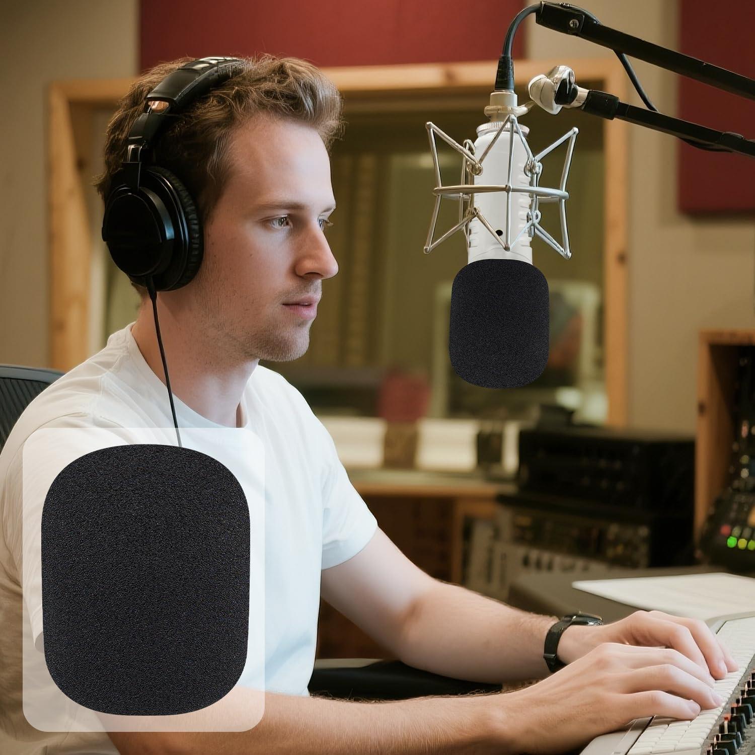 Filtros Pop para Micrófonos SOULWIT - 2 Piezas Espuma Negra