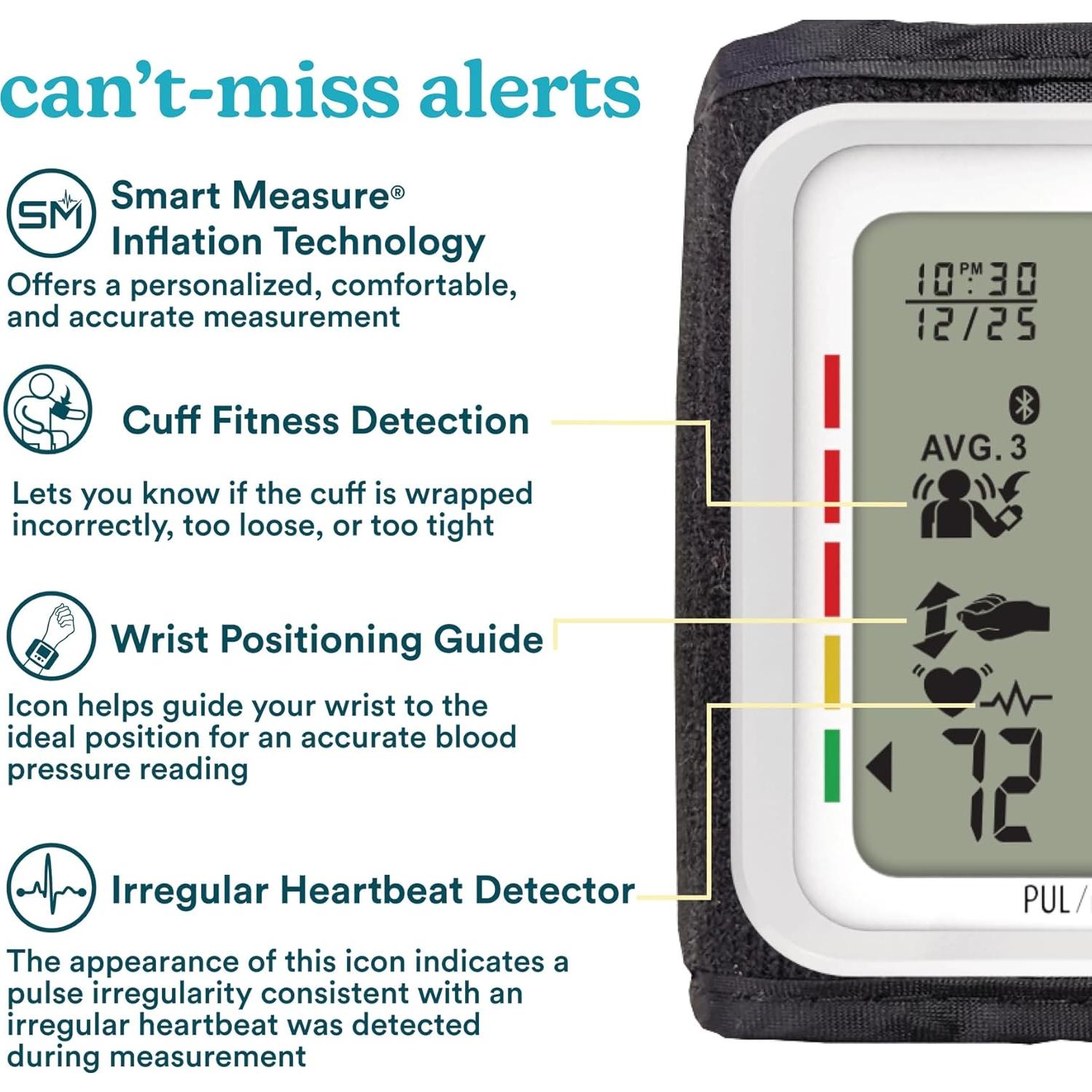 Monitor de Presión Arterial Homedics BPW-800BT-WT Inalámbrico