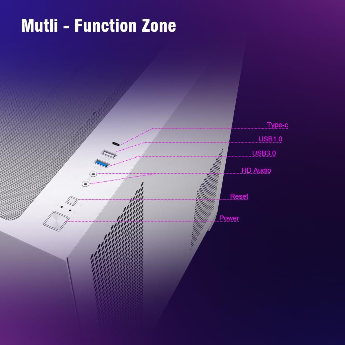 Caja de PC RUIX OV303 Mid-Tower ATX Blanca con 4 Ventiladores ARGB