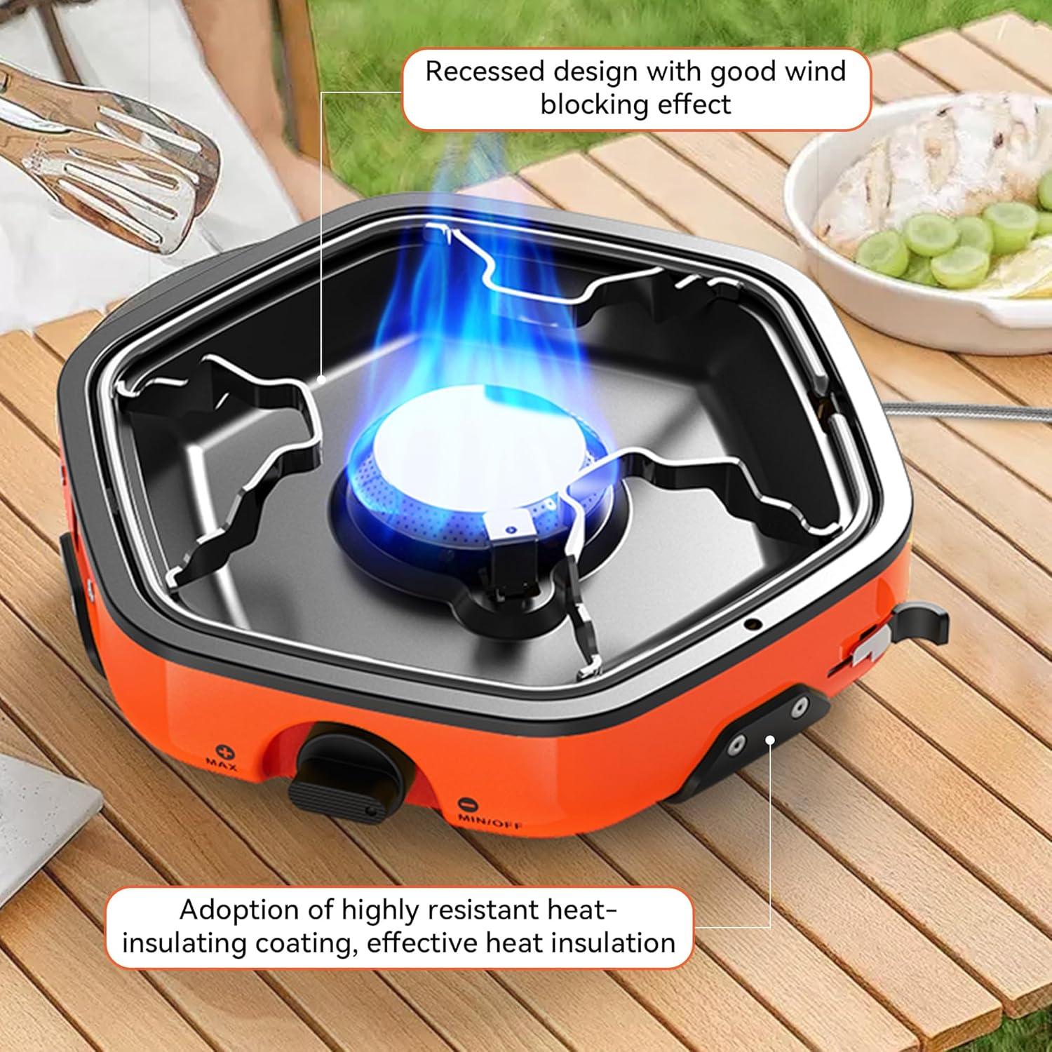 Estufa de Camping Portátil GIGART de Propano 86000 BTU Naranja