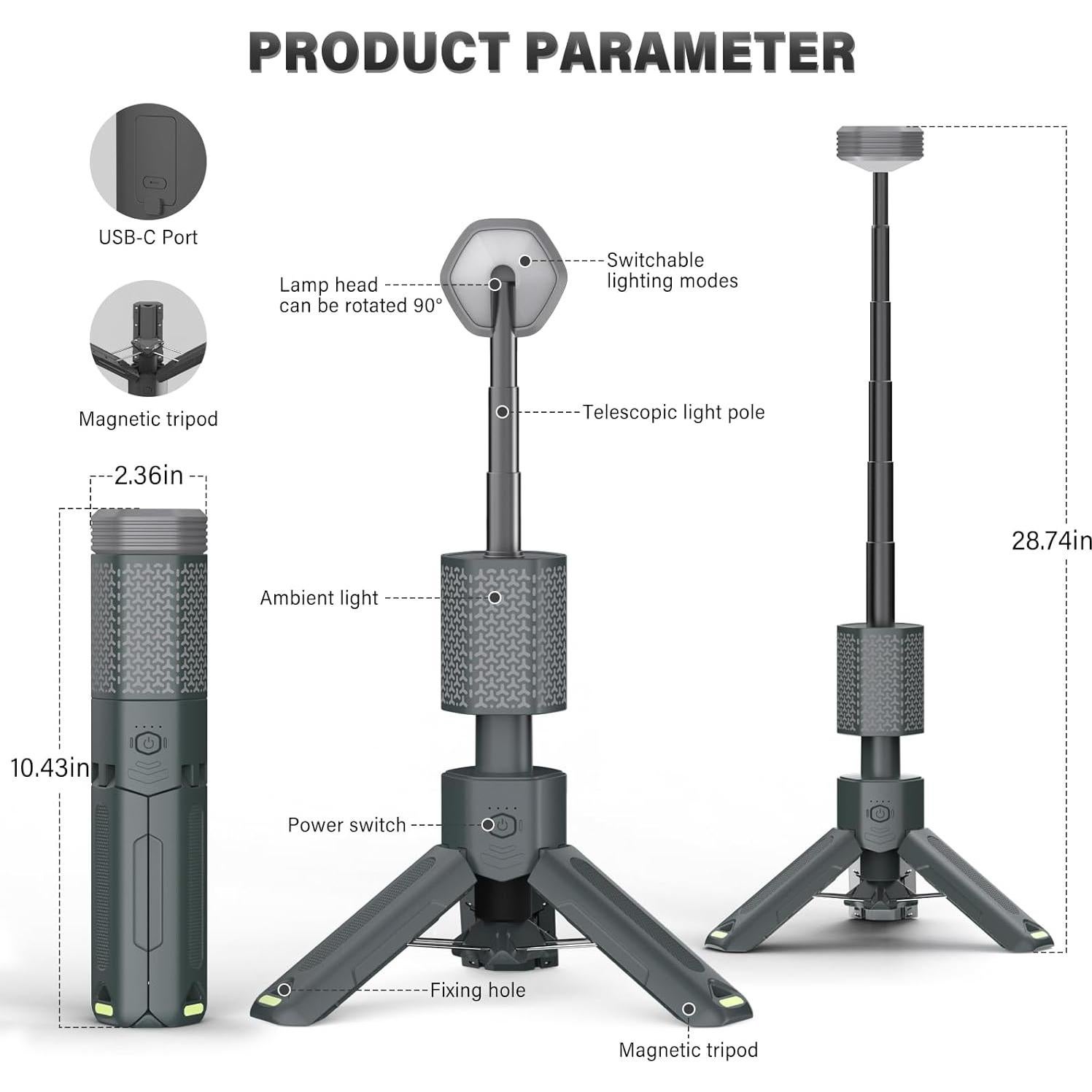 Linterna de Camping Telescópica M KARMATER 10500mAh Impermeable