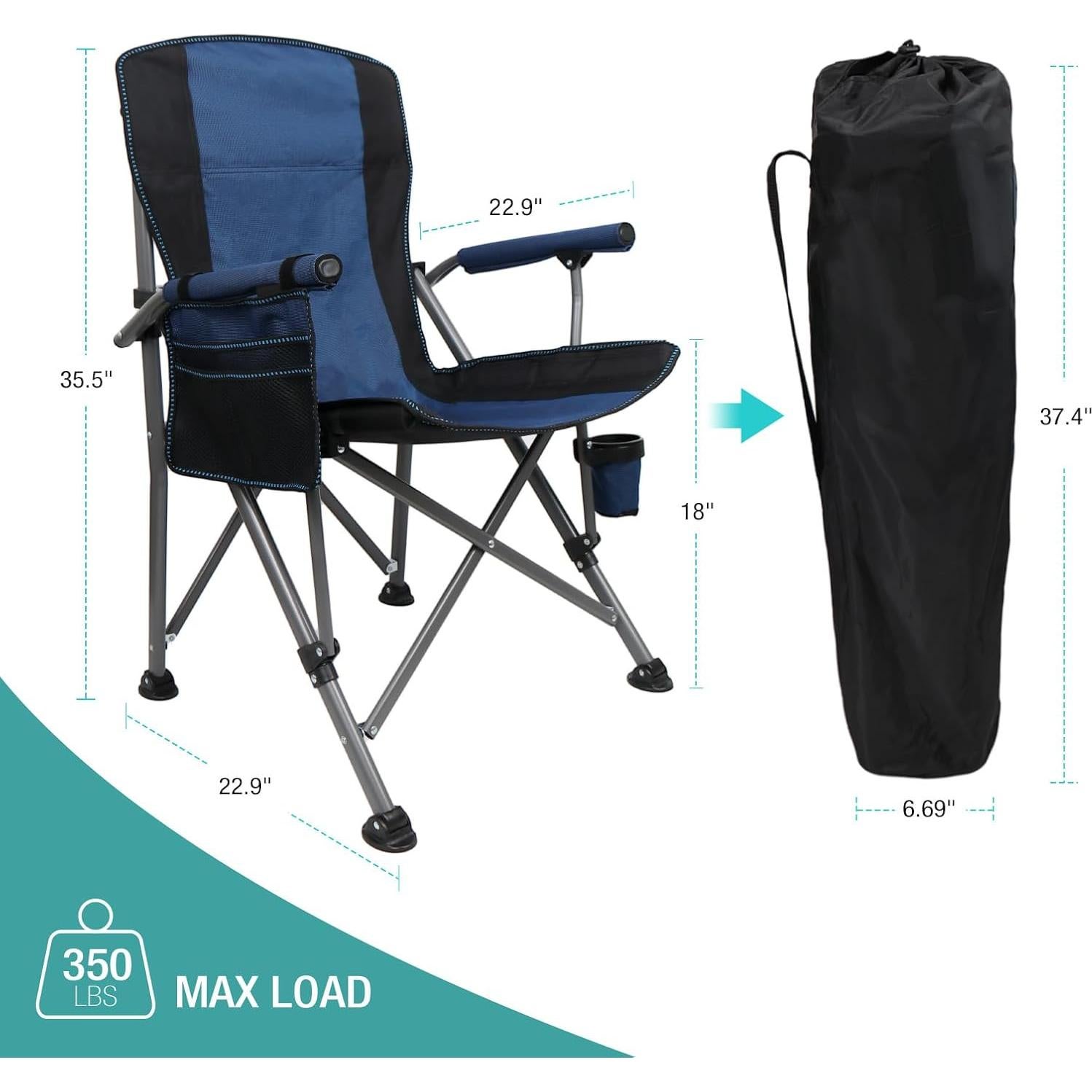 Silla de Camping Plegable MARCA SWALLOW Azul 158.76 kg