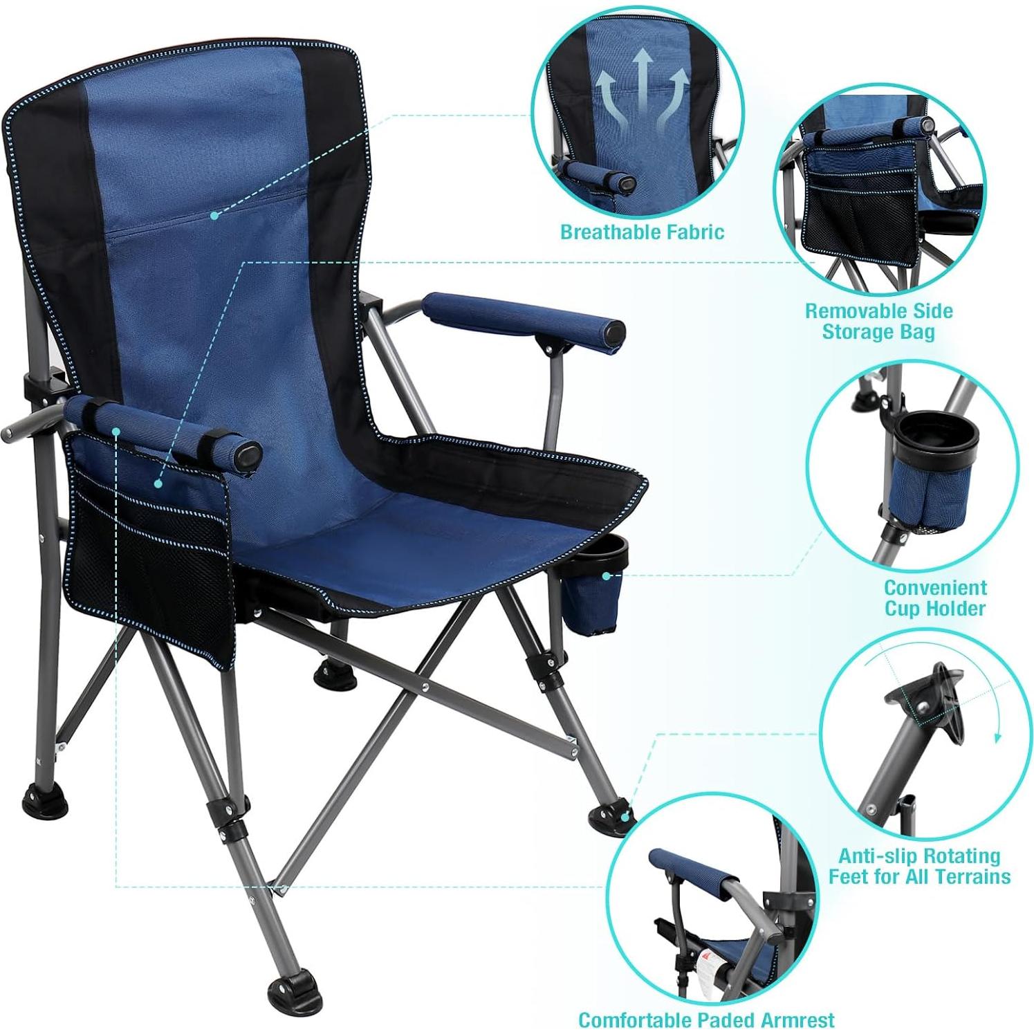 Silla de Camping Plegable MARCA SWALLOW Azul 158.76 kg