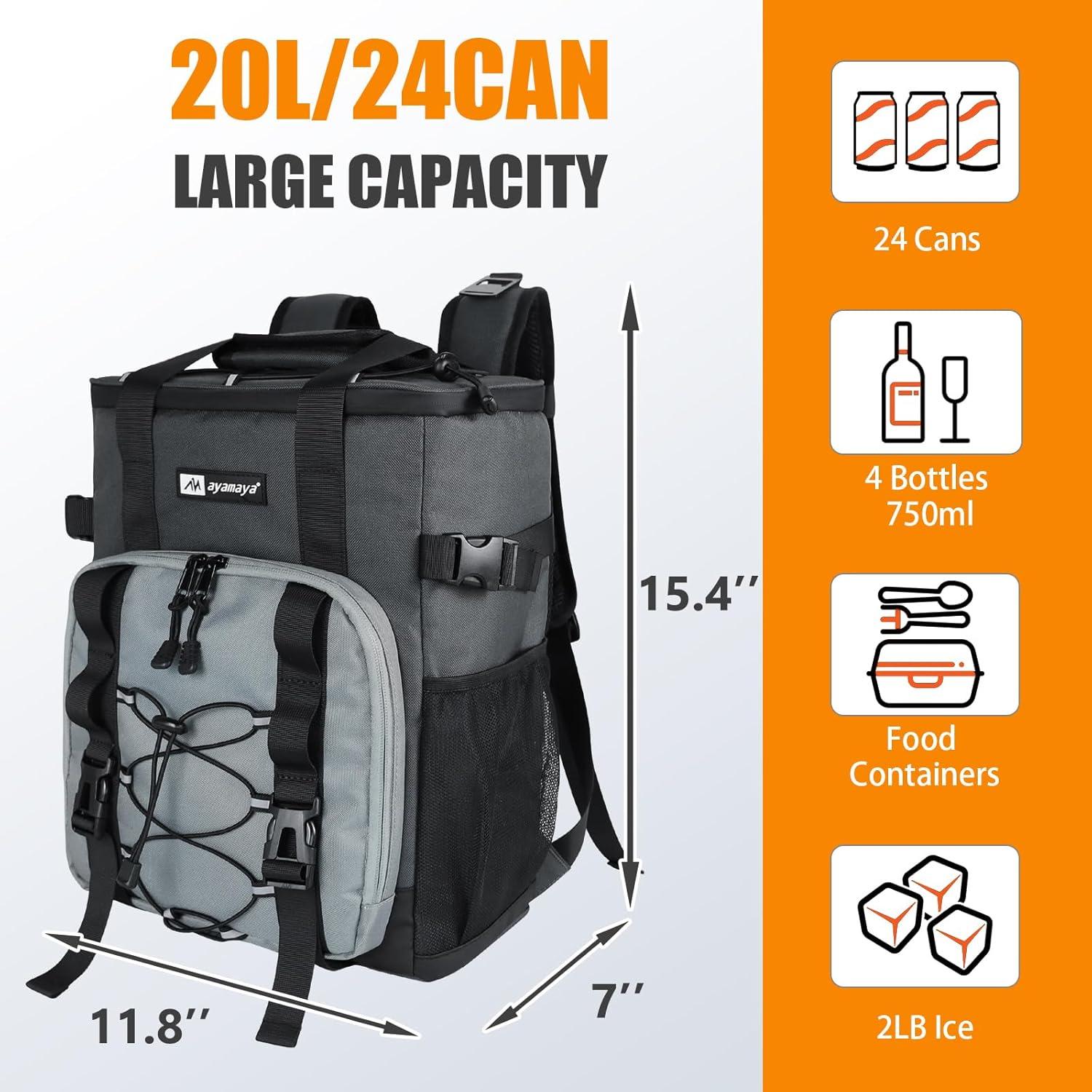 Mochila Enfriadora AYAMAYA 20L Impermeable Aislada 16 Horas
