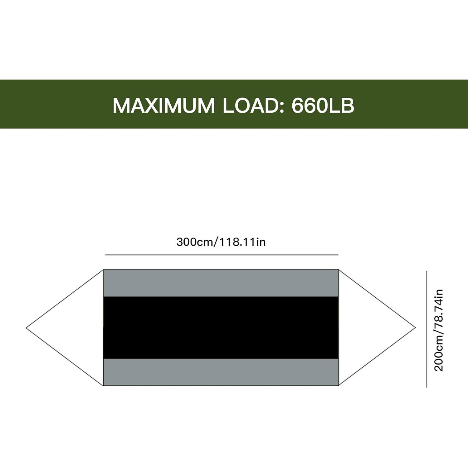 Hamaca de Camping Travelbaic Negra 299 kg Resistente y Ligera