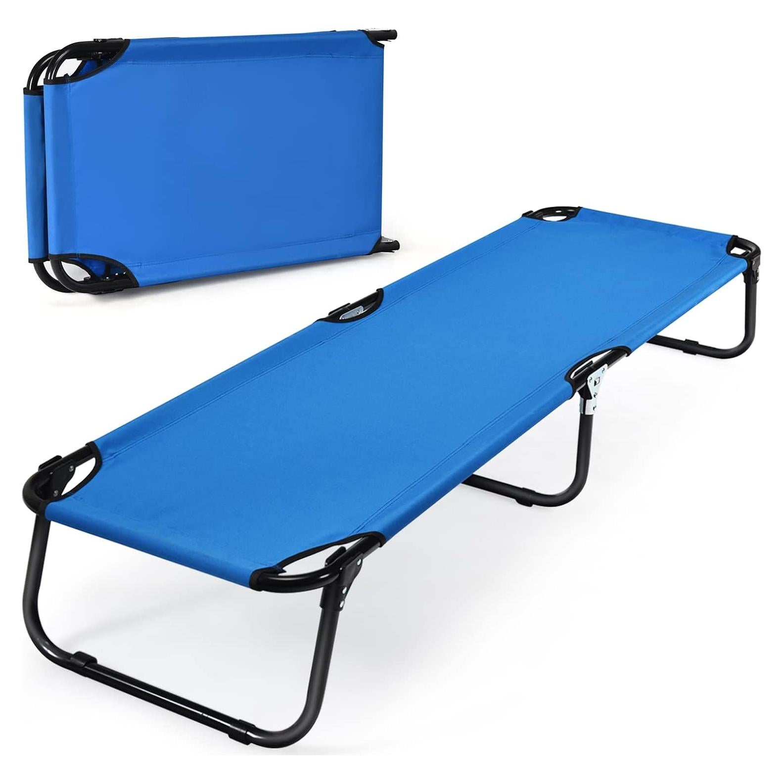 Cama de Camping Plegable Tangkula, Estructura de Acero, 191.8x55.9 cm