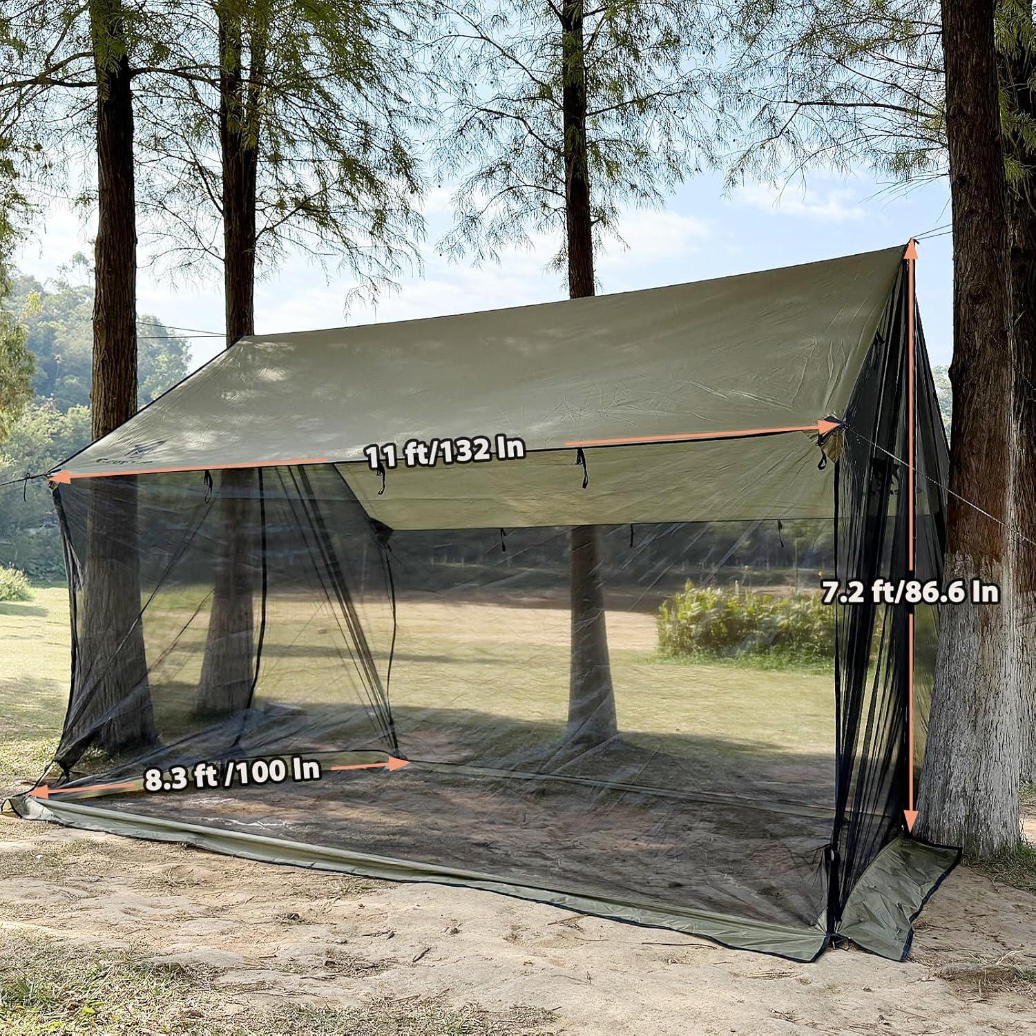 Toldo de Camping GEERTOP Impermeable Verde 335x254 cm