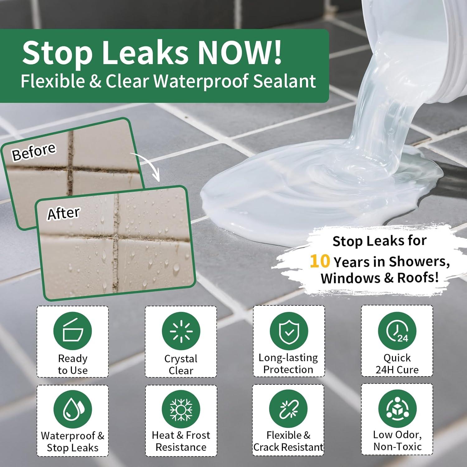 Sellador Impermeable Transparente YKF 12 Oz para Fugas