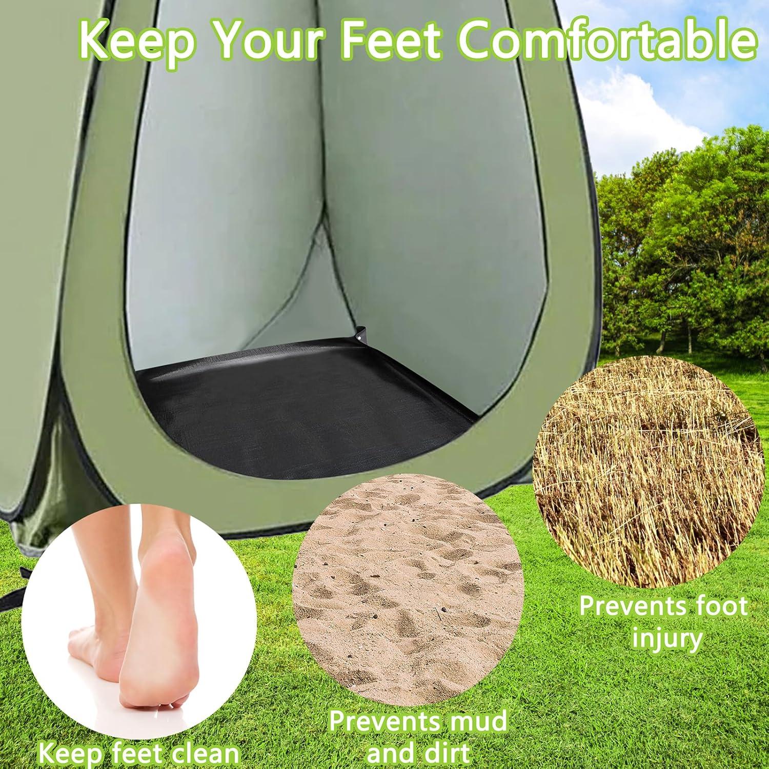 Alfombrilla de Ducha Portátil QTRQTR 100x100 cm para Camping