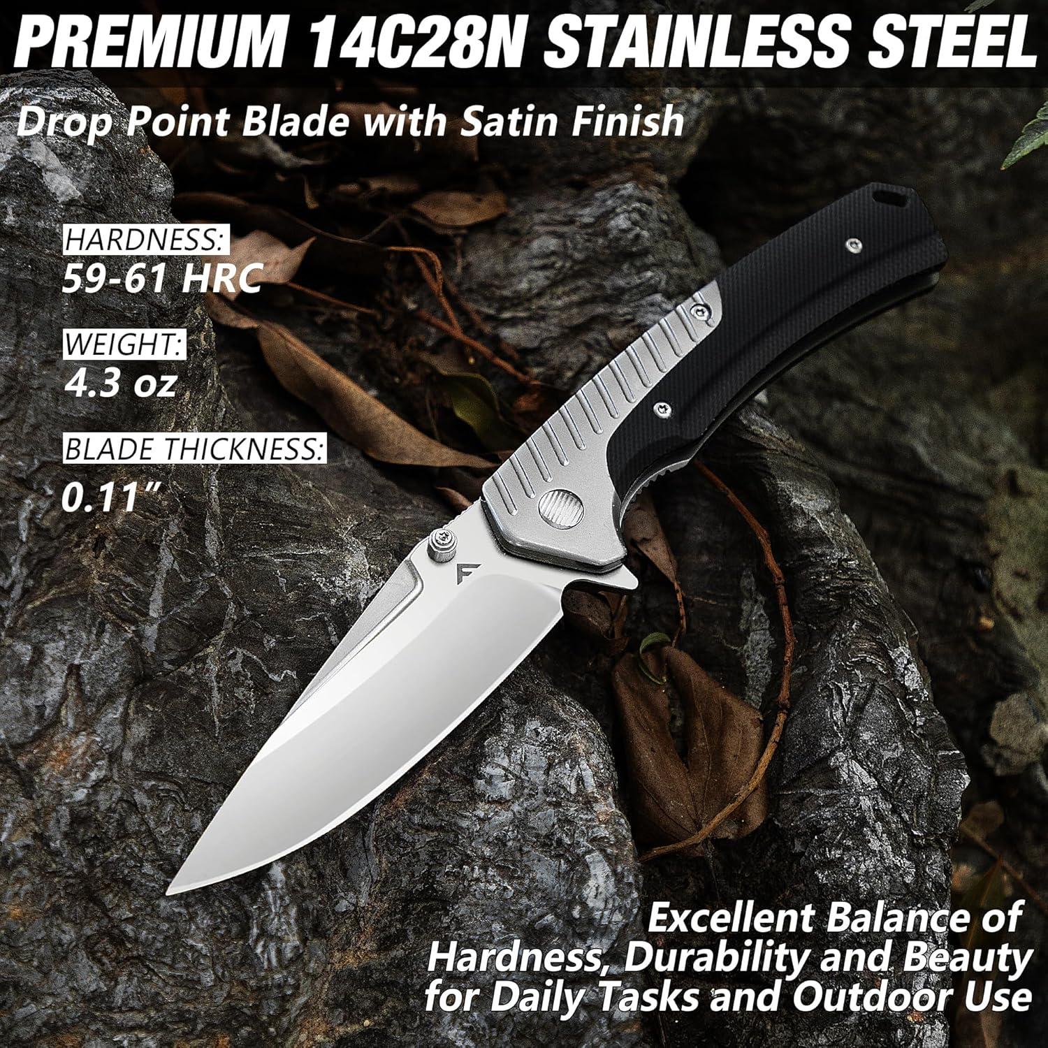 Cuchillo de bolsillo FLISSA plegable 8.5 cm acero inoxidable