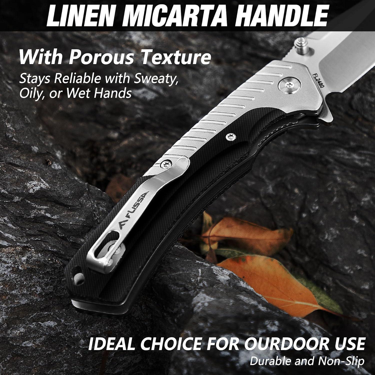 Cuchillo de bolsillo FLISSA plegable 8.5 cm acero inoxidable