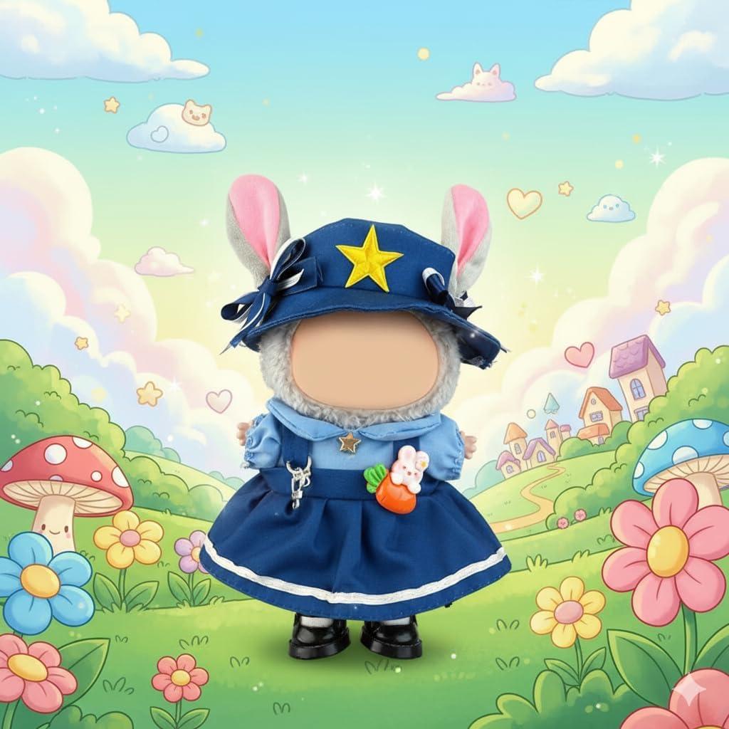 Disfraz Oficial de Policía Conejo Labubu - Set 17cm