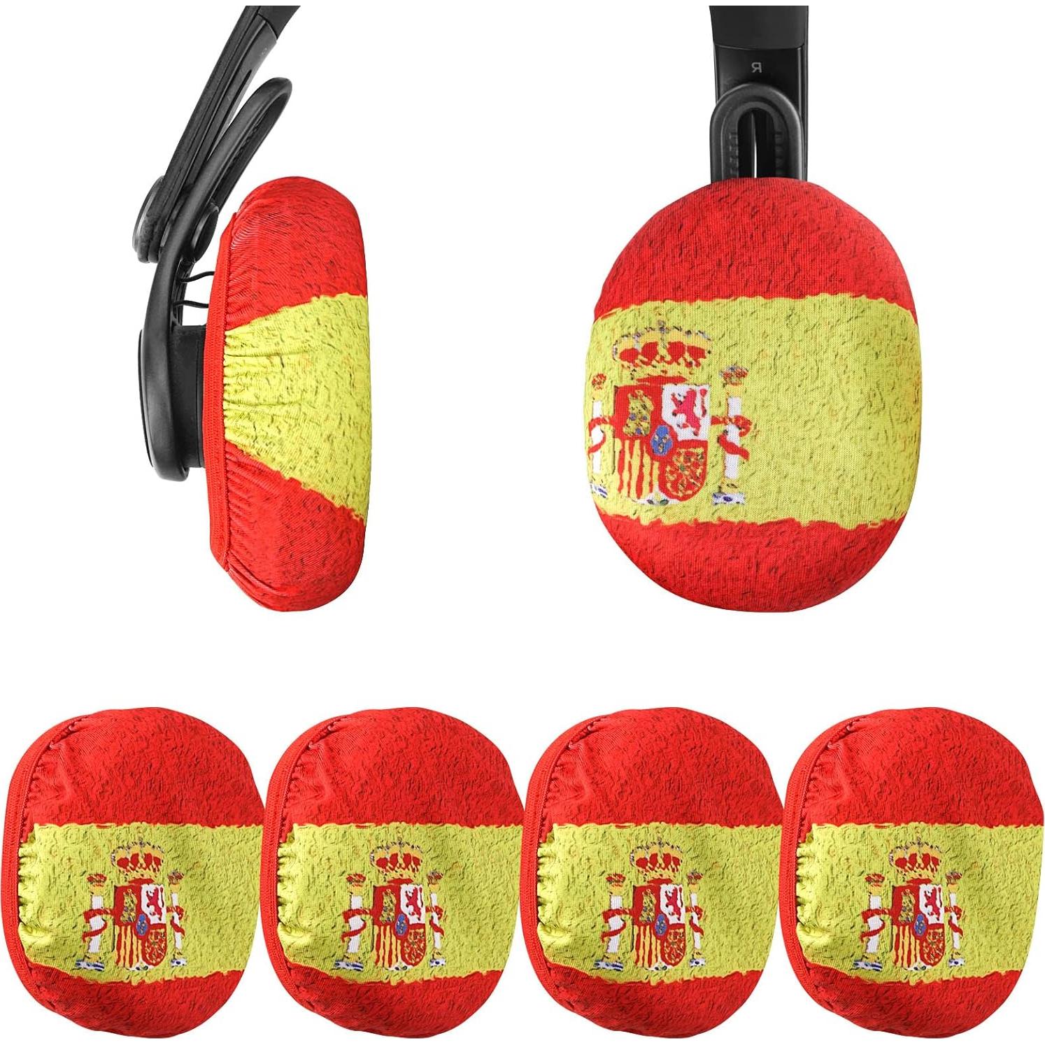 Geekria Cubiertas Lavables para Auriculares - Bandera Española - 4 Piezas
