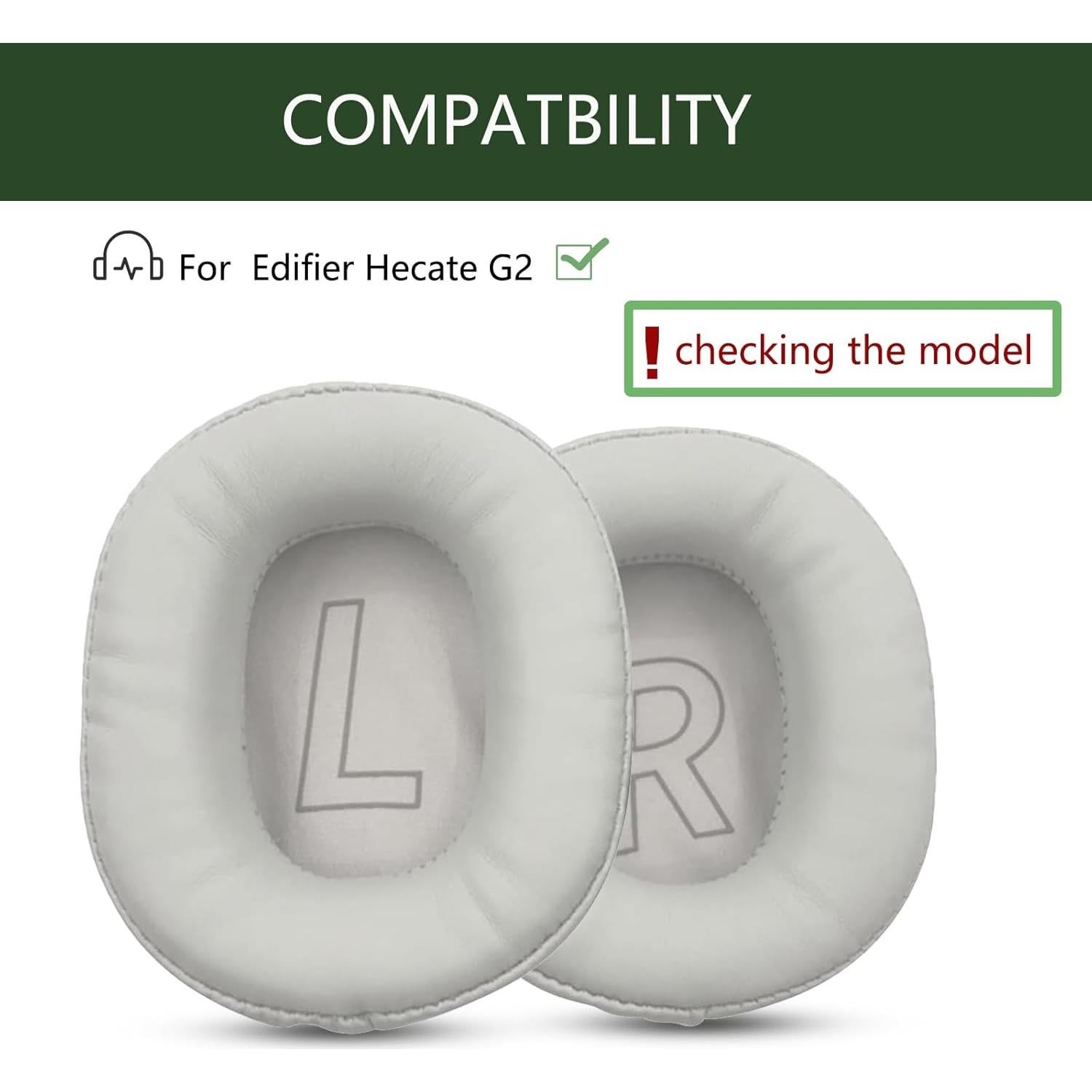 Almohadillas de Repuesto ACCIUK para Auriculares Edifier Hecate G2 - Cuero Suave y Espuma de Memoria