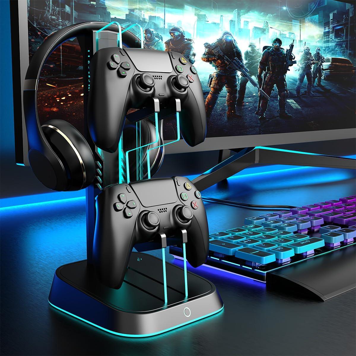 Soporte para Controladores y Auriculares BIFONODKR Negro con RGB