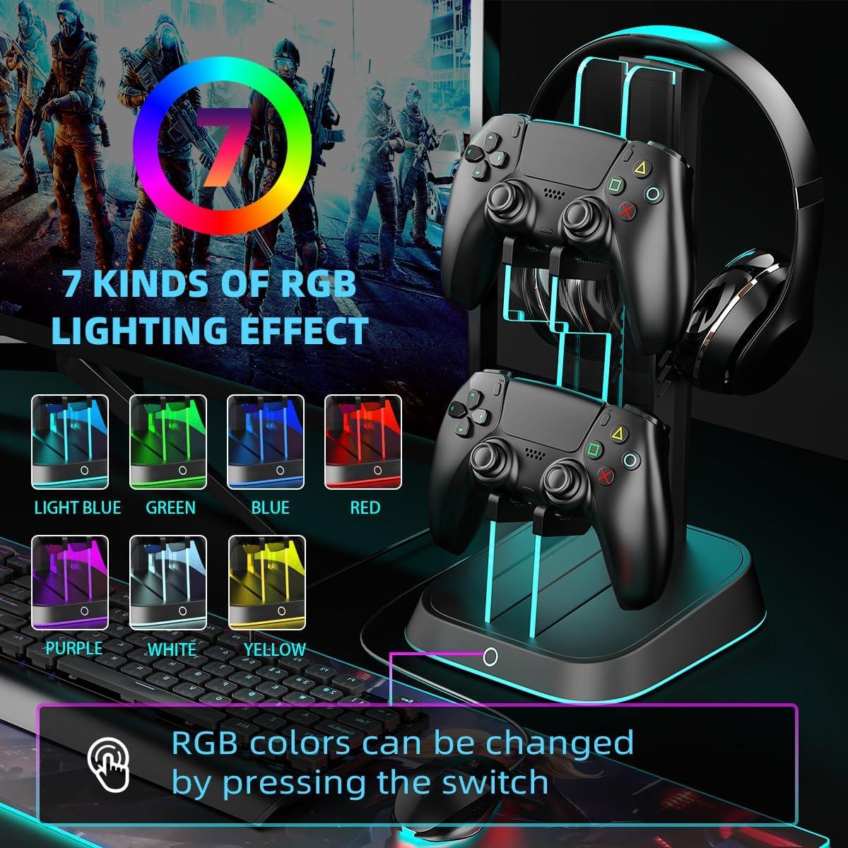 Soporte para Controladores y Auriculares BIFONODKR Negro con RGB