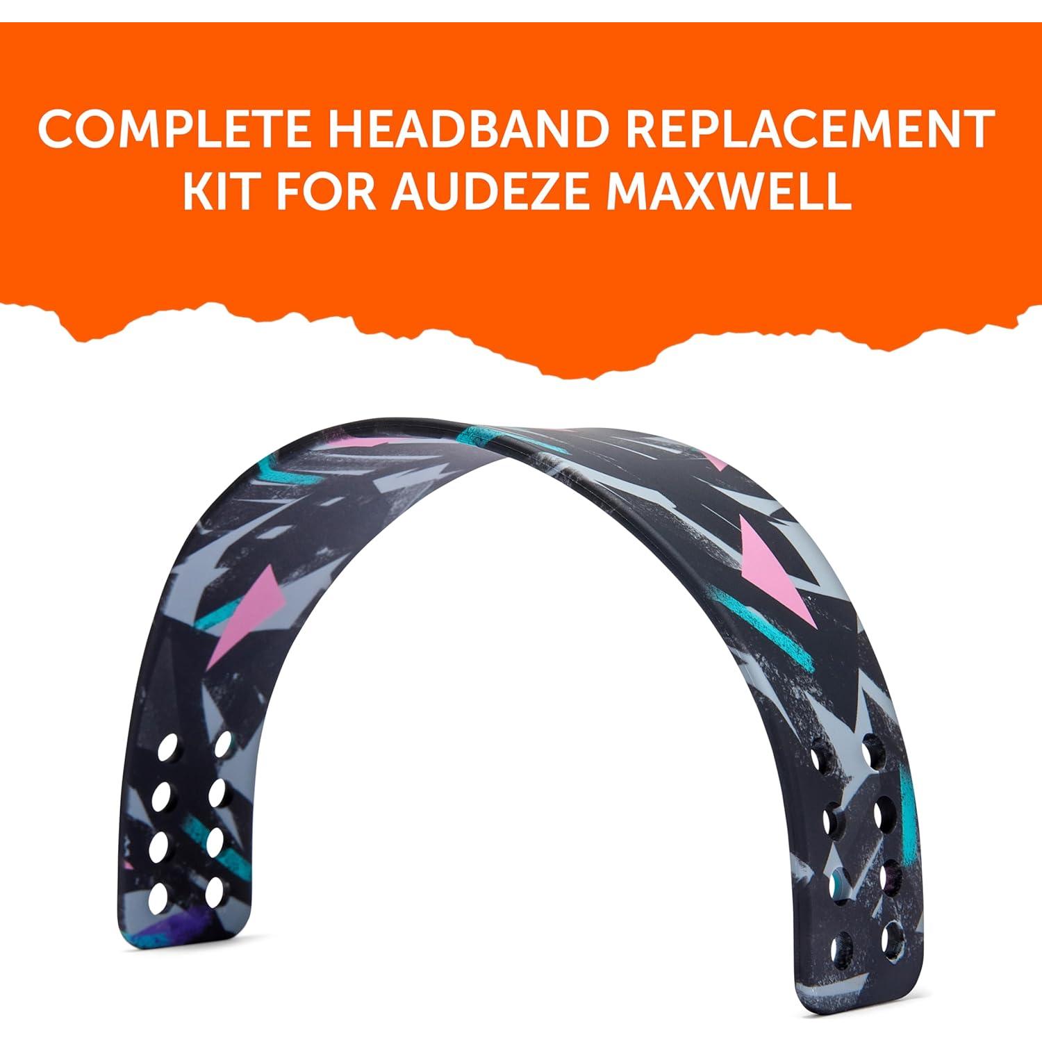 WC HeadbandZ Maxwell - Upgraded Silicone Headband for Audeze Maxwell by Wicked Cushions - Enhanced Flexibility, Comfort, and Style with Matching Earpad Designs| 90's Black