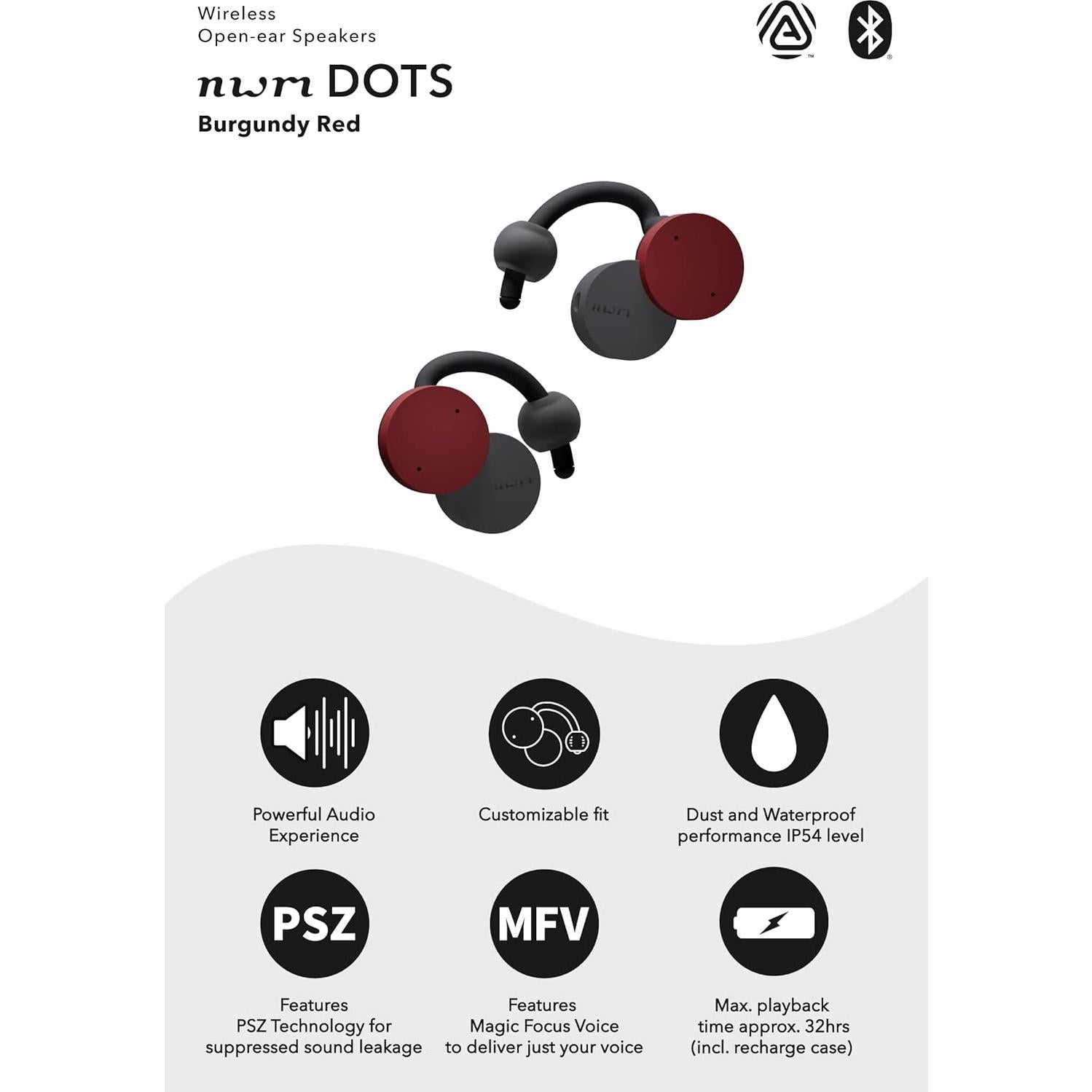 Auriculares Inalámbricos NWM DOTS MBE002RA Rojo Burdeos
