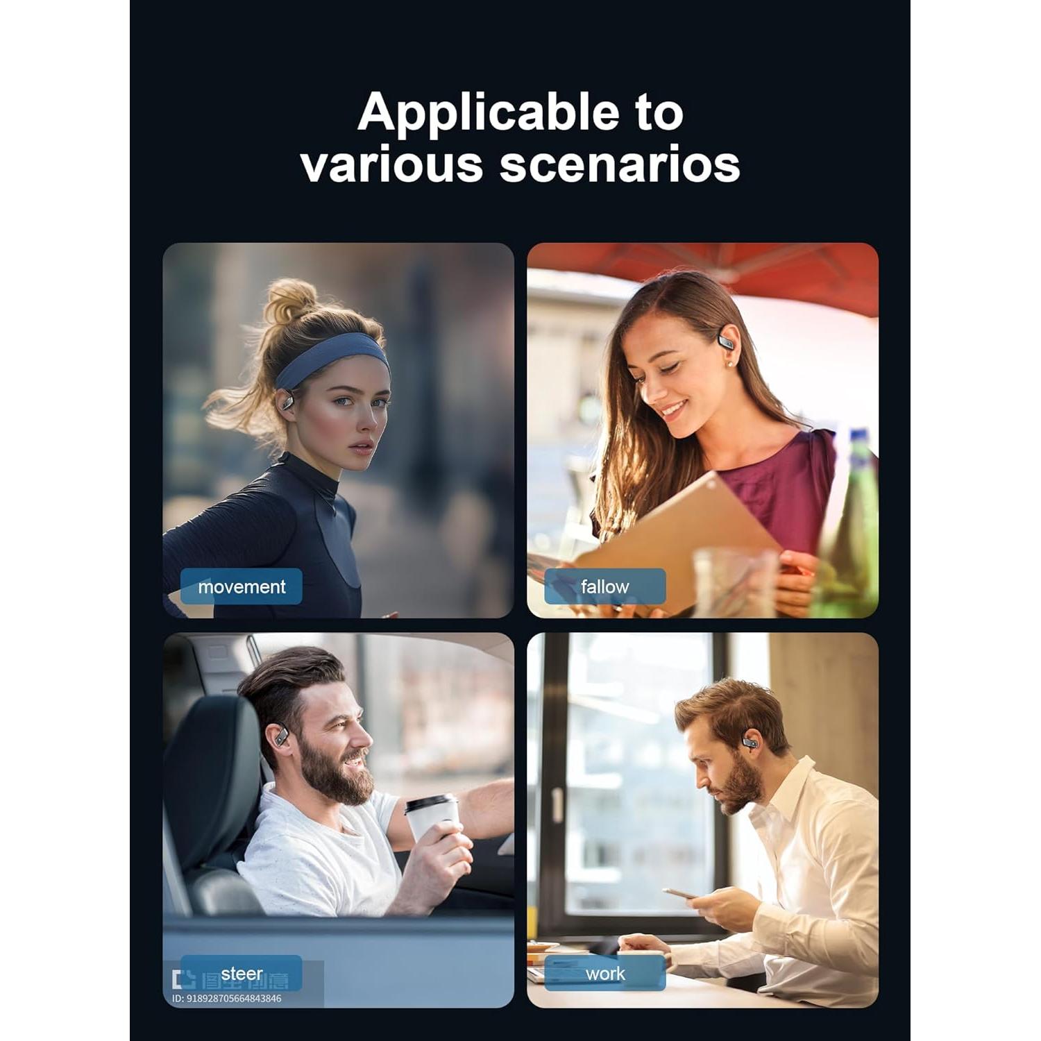 Auriculares Inalámbricos Hulaed Q68 Bluetooth 5.4 53H Negro