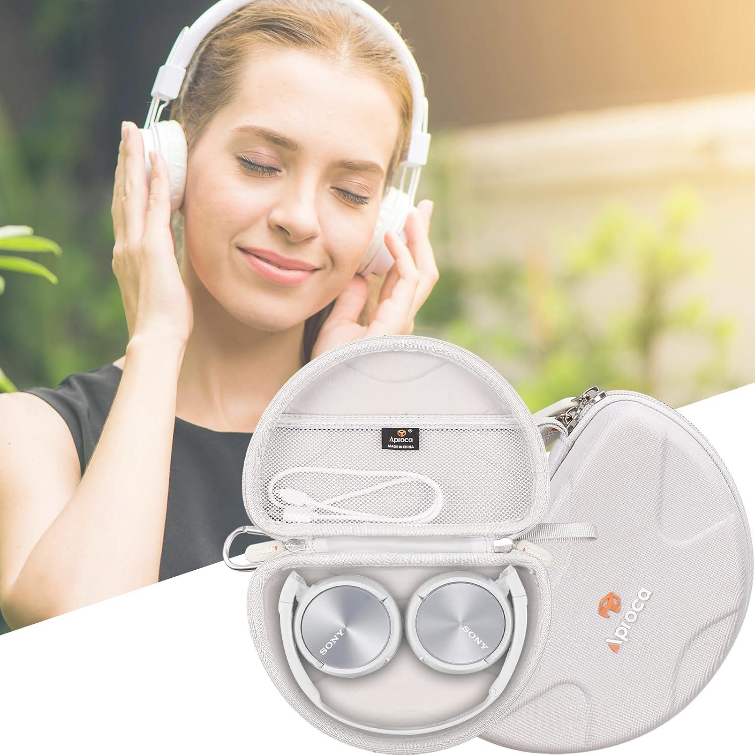 Funda Dura Portátil Aproca Gris para Auriculares Sony ZX Series