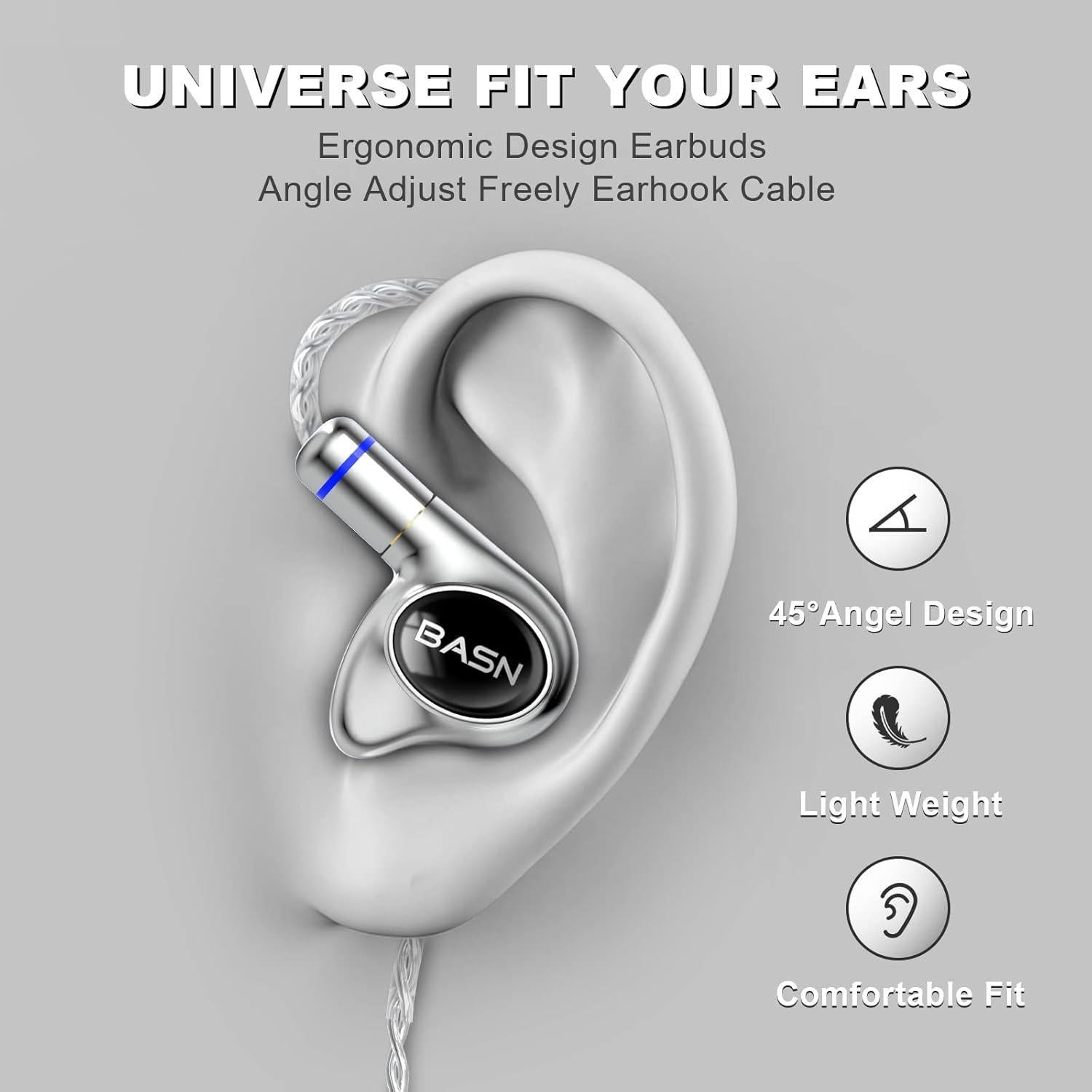 Auriculares In-Ear BASN Metalen PRO con Aislamiento de Ruido