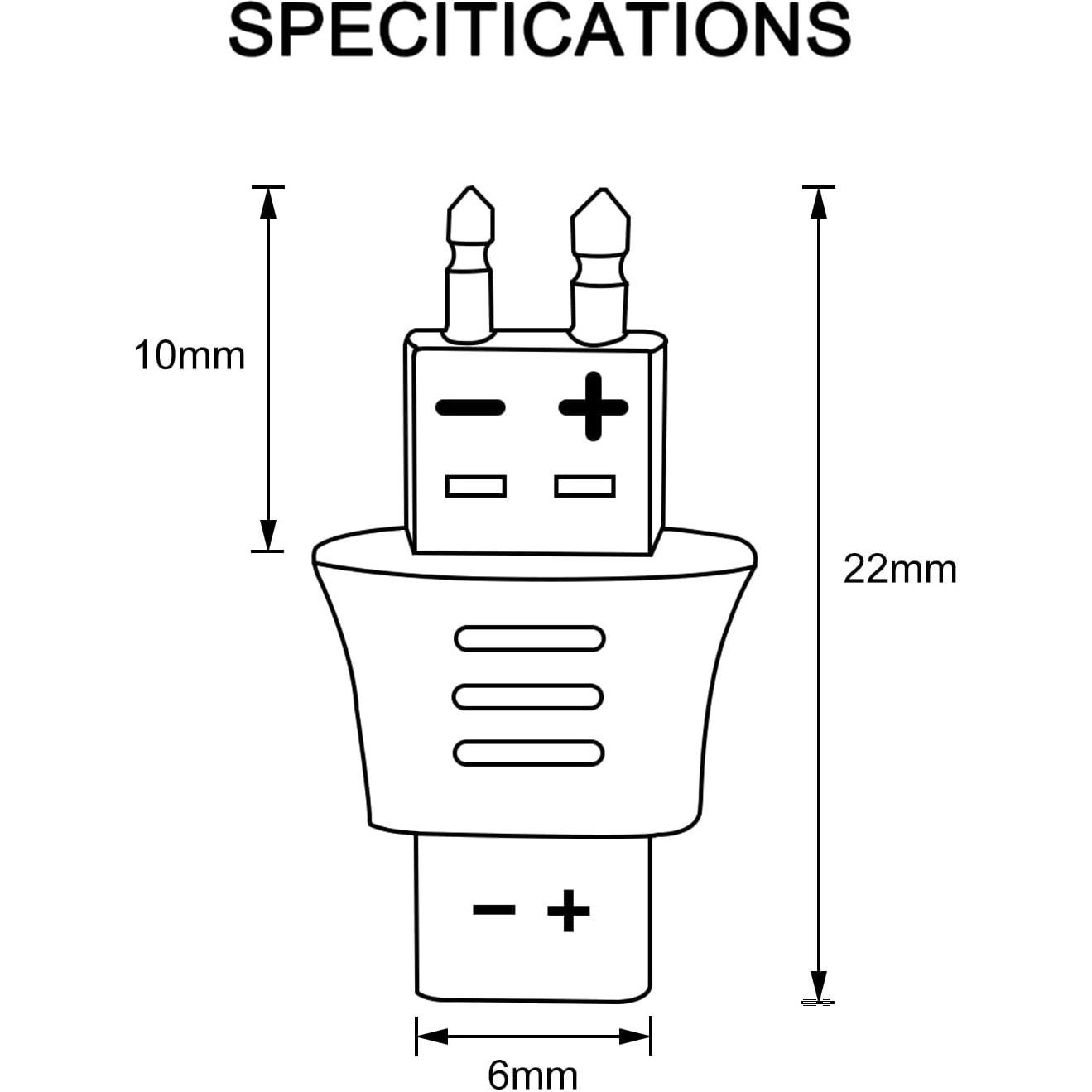 Adaptador Hembra FOSTEX 0.78 a Macho 0.78/0.75 2 Pines Negro