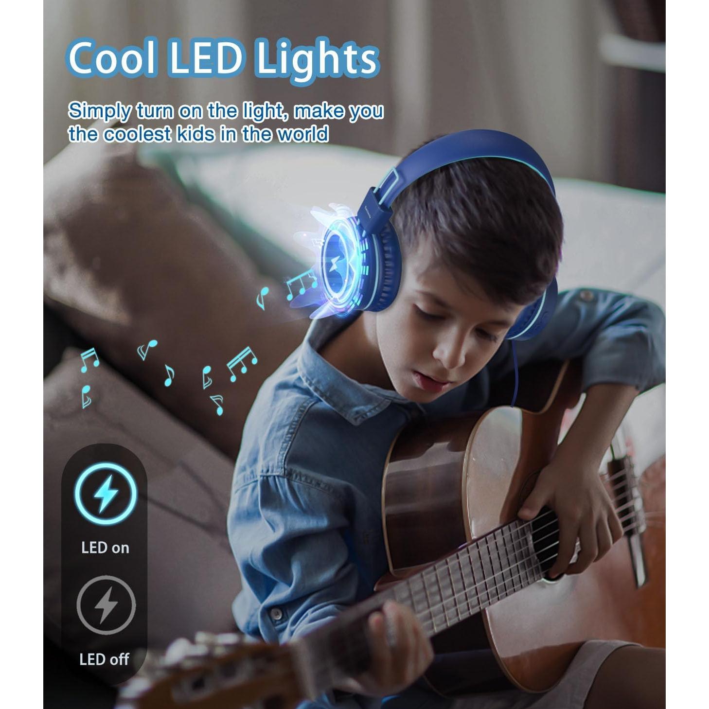 Auriculares USB Tipo C para Niños Bywulanda con Micrófono y LED