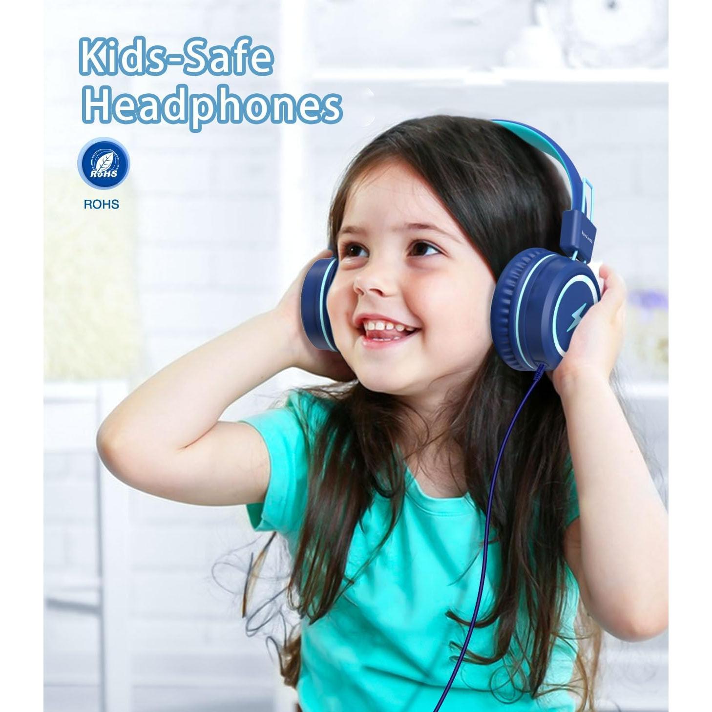 Auriculares USB Tipo C para Niños Bywulanda con Micrófono y LED
