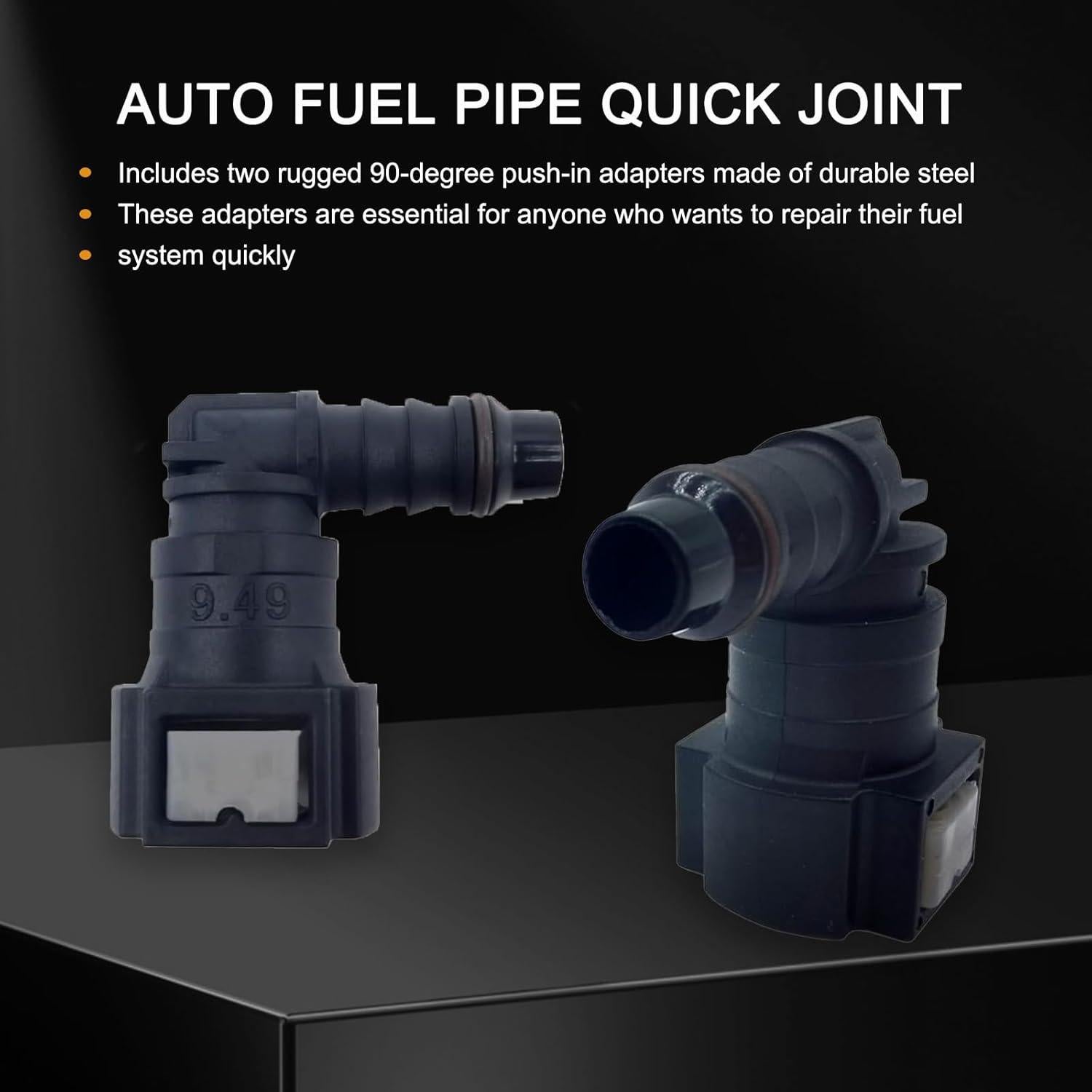 Kit de Reparación de Línea de Combustible JawGrew 2 PCS Codo Negro