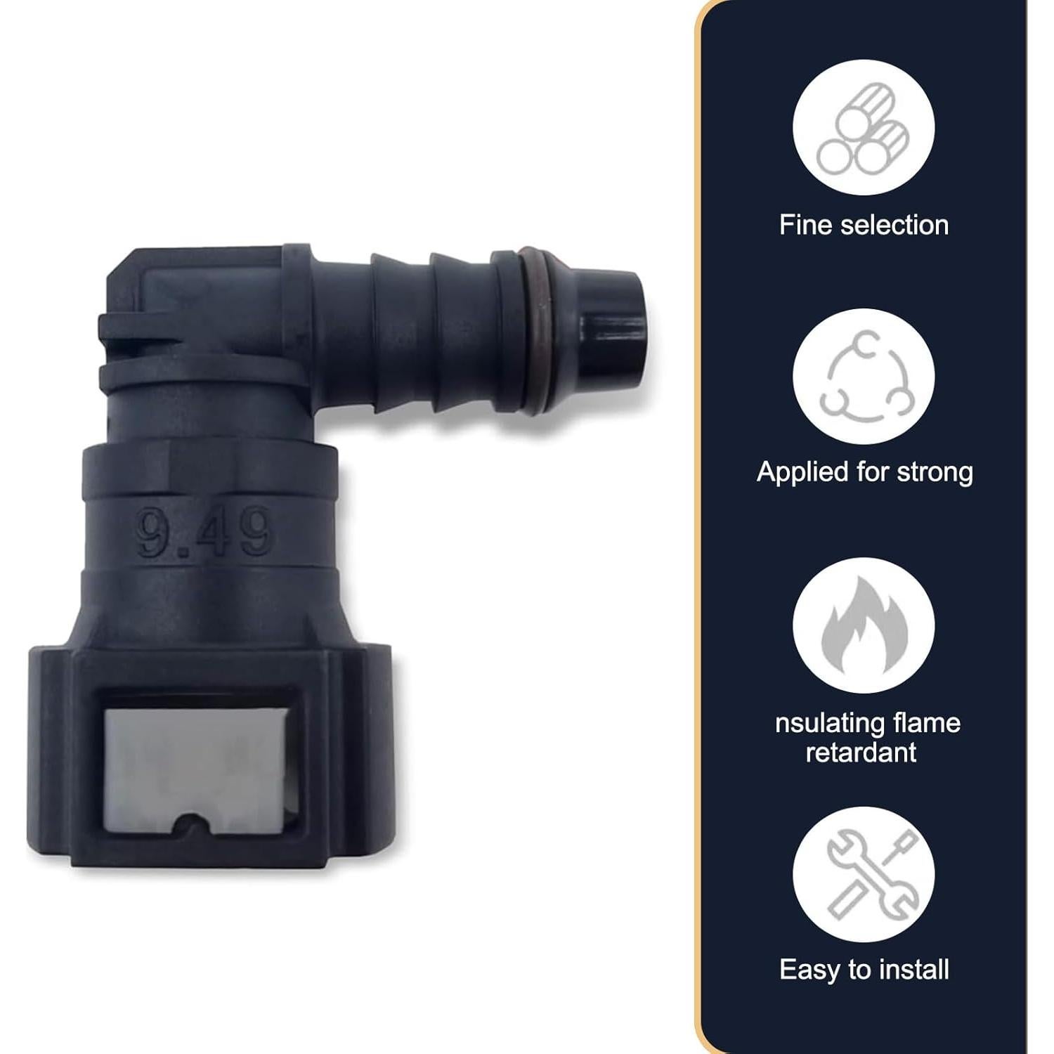 Kit de Reparación de Línea de Combustible JawGrew 2 PCS Codo Negro