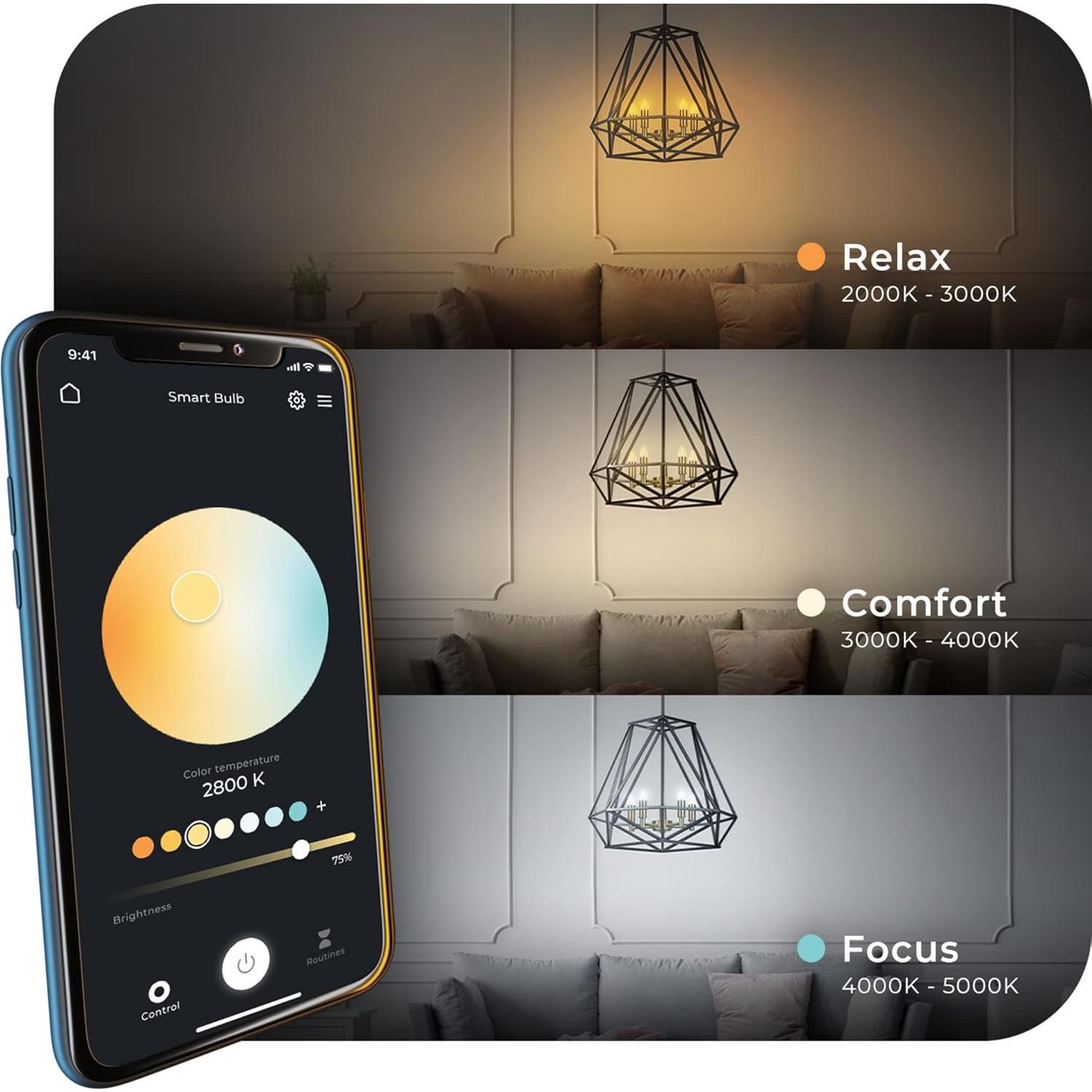 Bombilla LED Inteligente GLOBE B11 4.5W Regulable 2000K-5000K