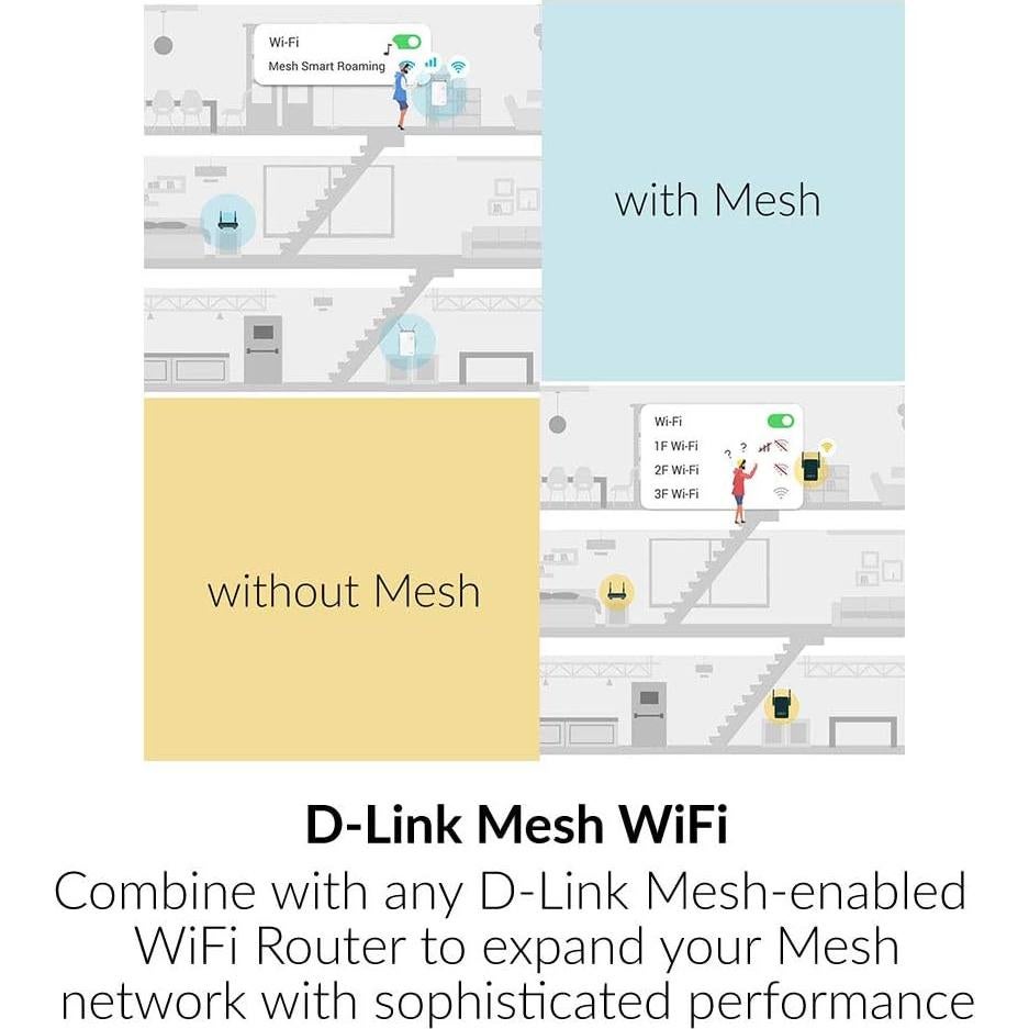 Extensor de Rango WiFi D-Link DAP-1530, AC750, 121 m²