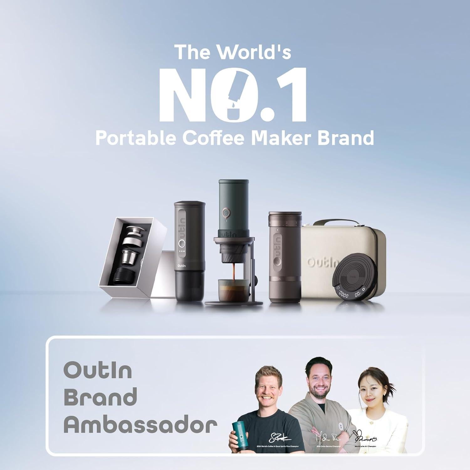 Molinillo de Café Eléctrico Portátil OutIn Fino 28 Ajustes