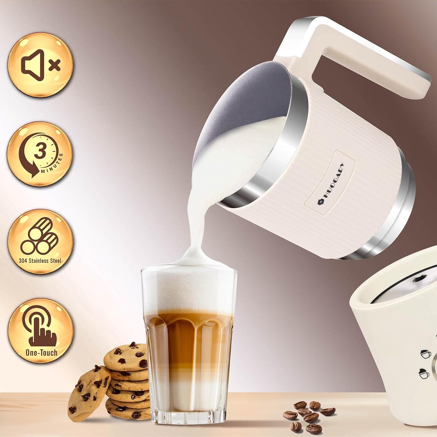 Espumador de Leche Eléctrico Huogary D02 5-en-1 350ml Negro