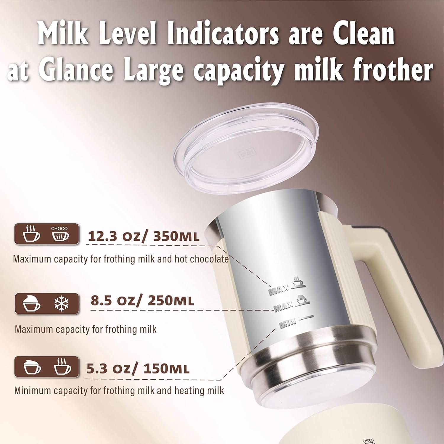 Espumador de Leche Eléctrico Huogary D02 5-en-1 350ml Negro