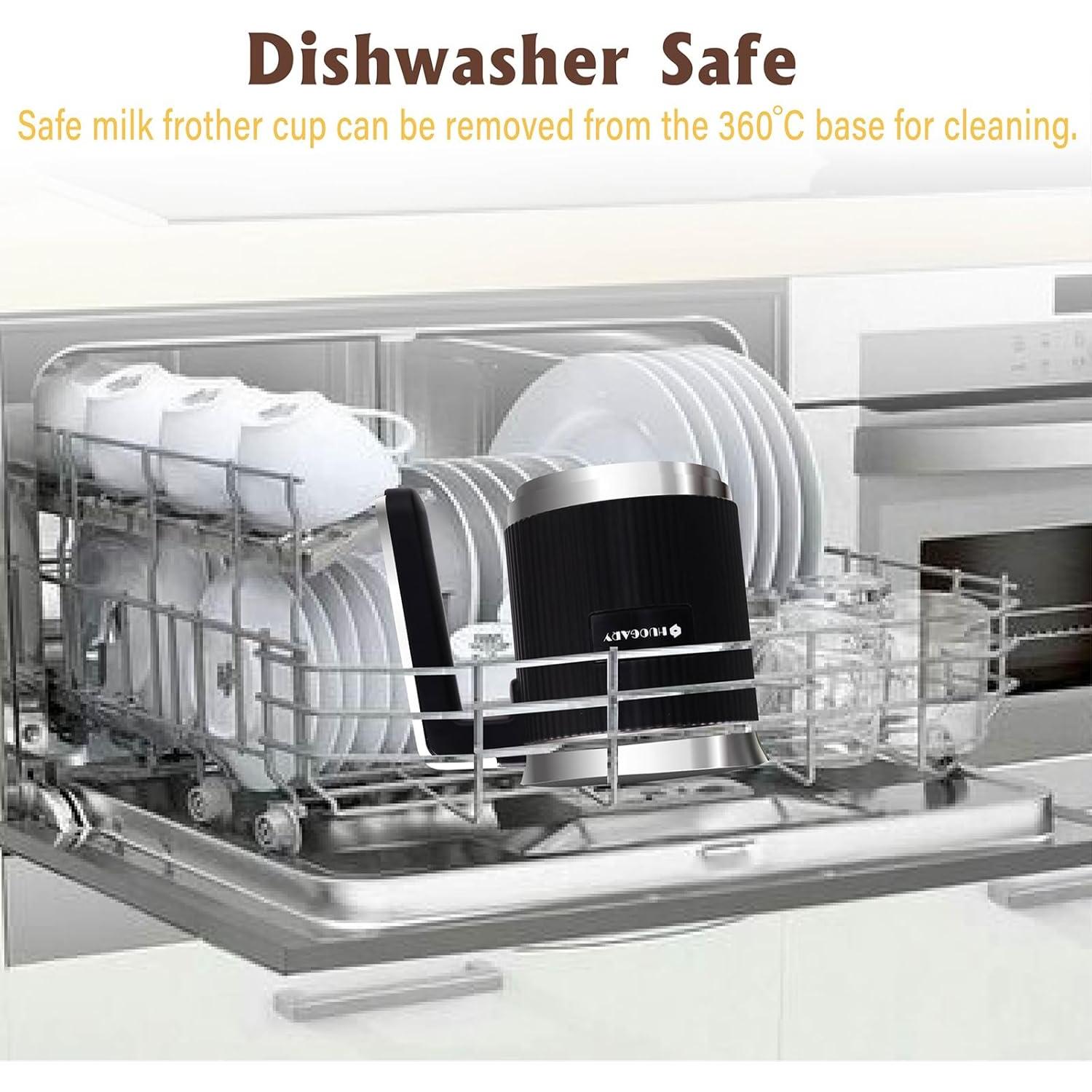 Espumador de Leche Eléctrico Huogary D02 5-en-1 350ml Negro