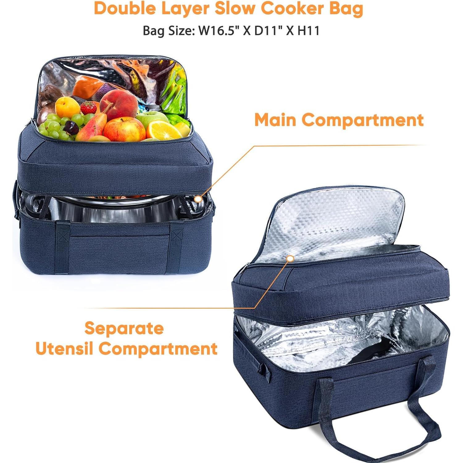 Bolsa de Transporte para Olla de Cocción Lenta BAGSPRITE 6-8 Qt Negra