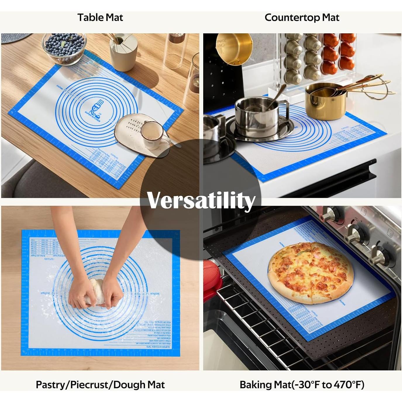 Alfombrilla de Hornear de Silicona Antiadherente 50.8x40.6cm Azul Folksy