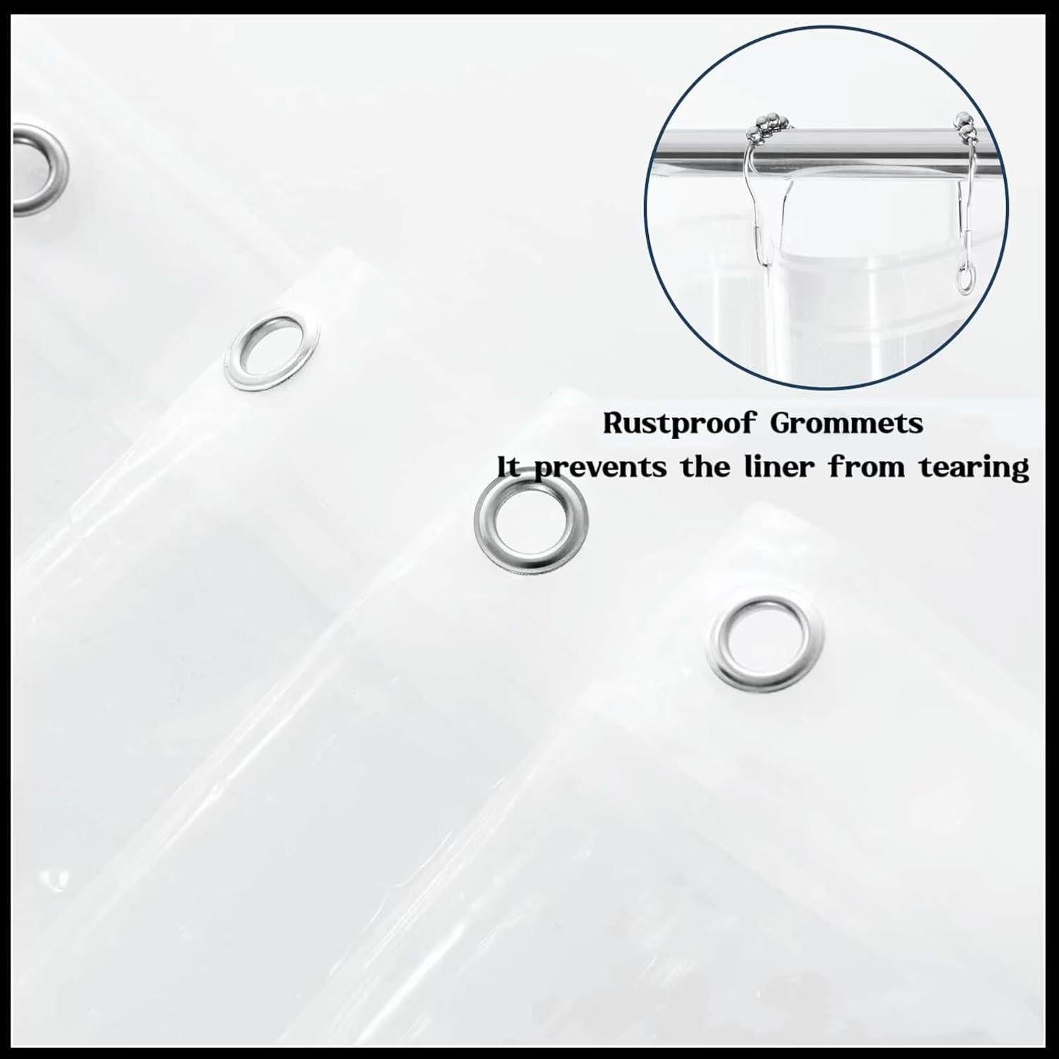 Cortina de Ducha Transparente GBYcLyw 91 x 152 cm Impermeable