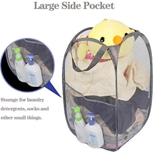 Cesta de Ropa Plegable Larpur 21 Galones Gris con Asas